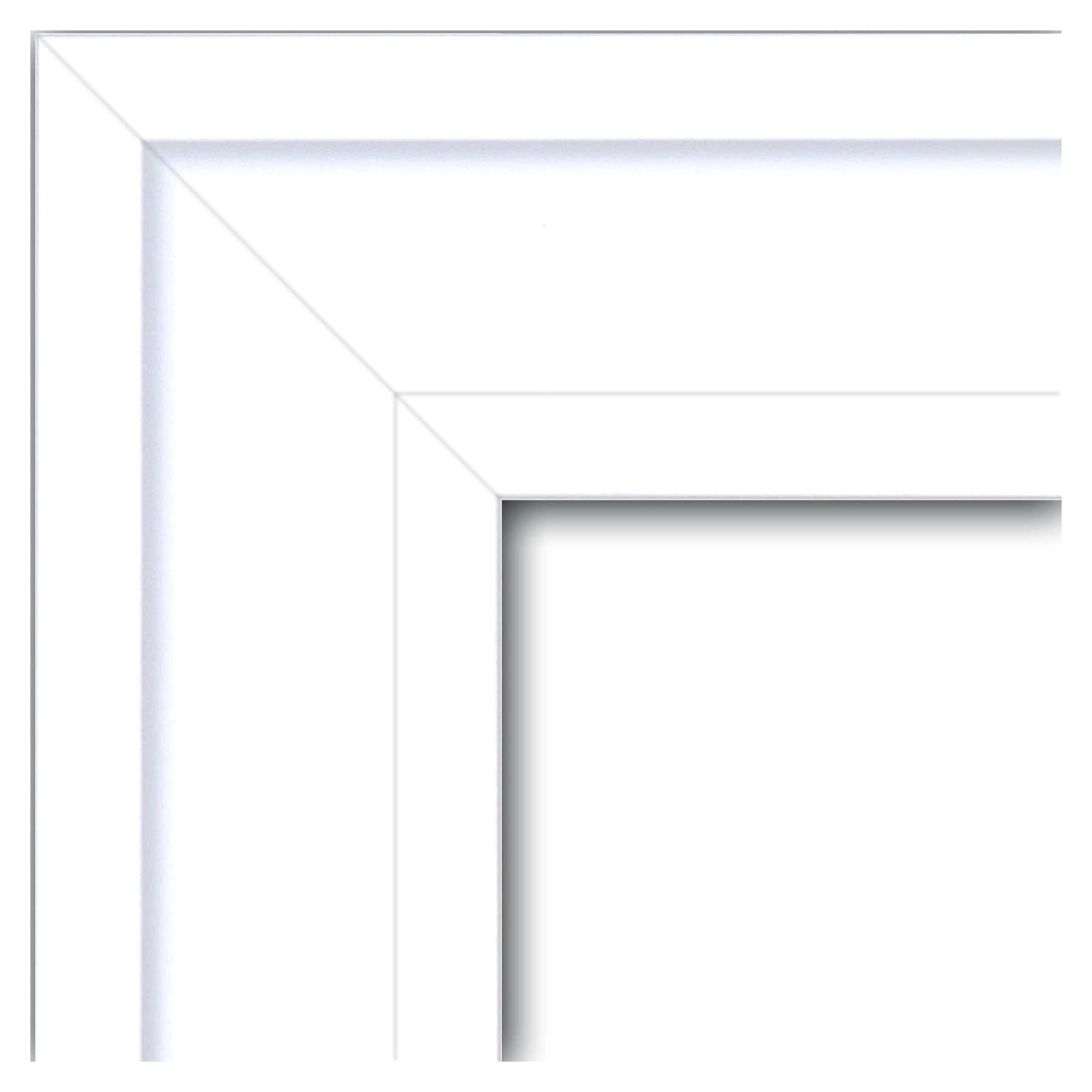 Craftsman White Beveled Wood Bathroom Wall Mirror