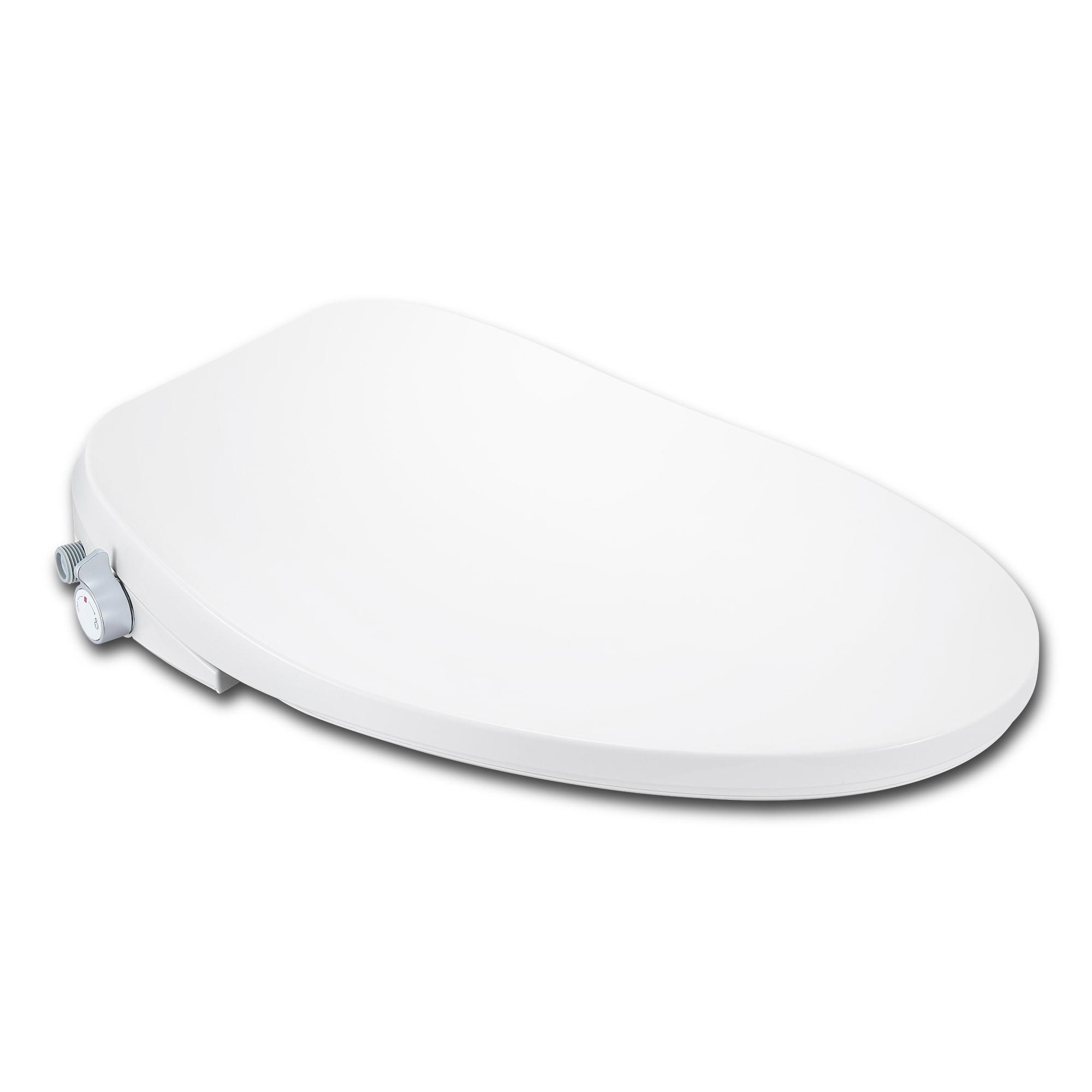 Plastic White Elongated Heated Bidet Toilet Seat