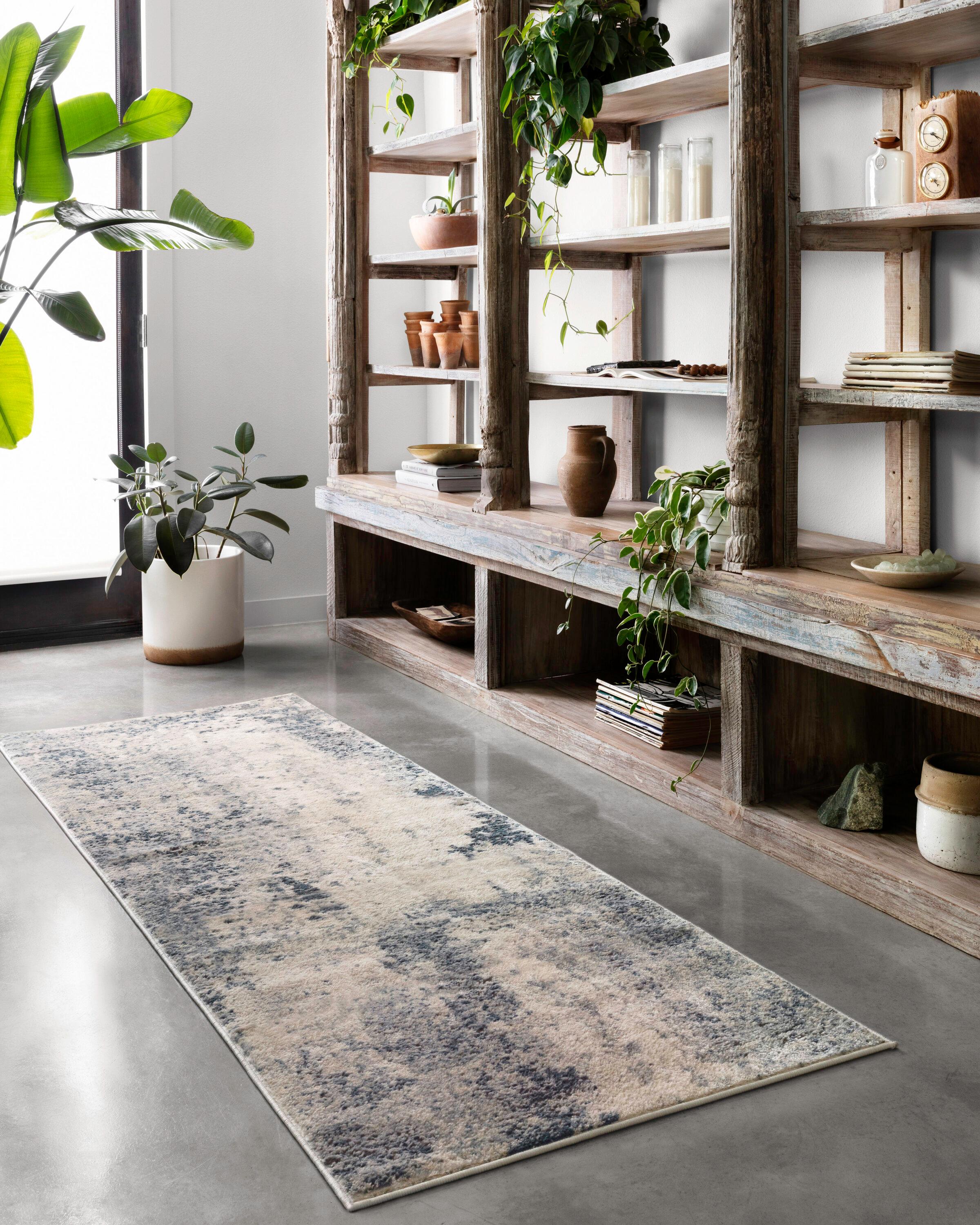 Loloi Teagan Natural / Denim 2'-8" x 7'-6" Runner Rug