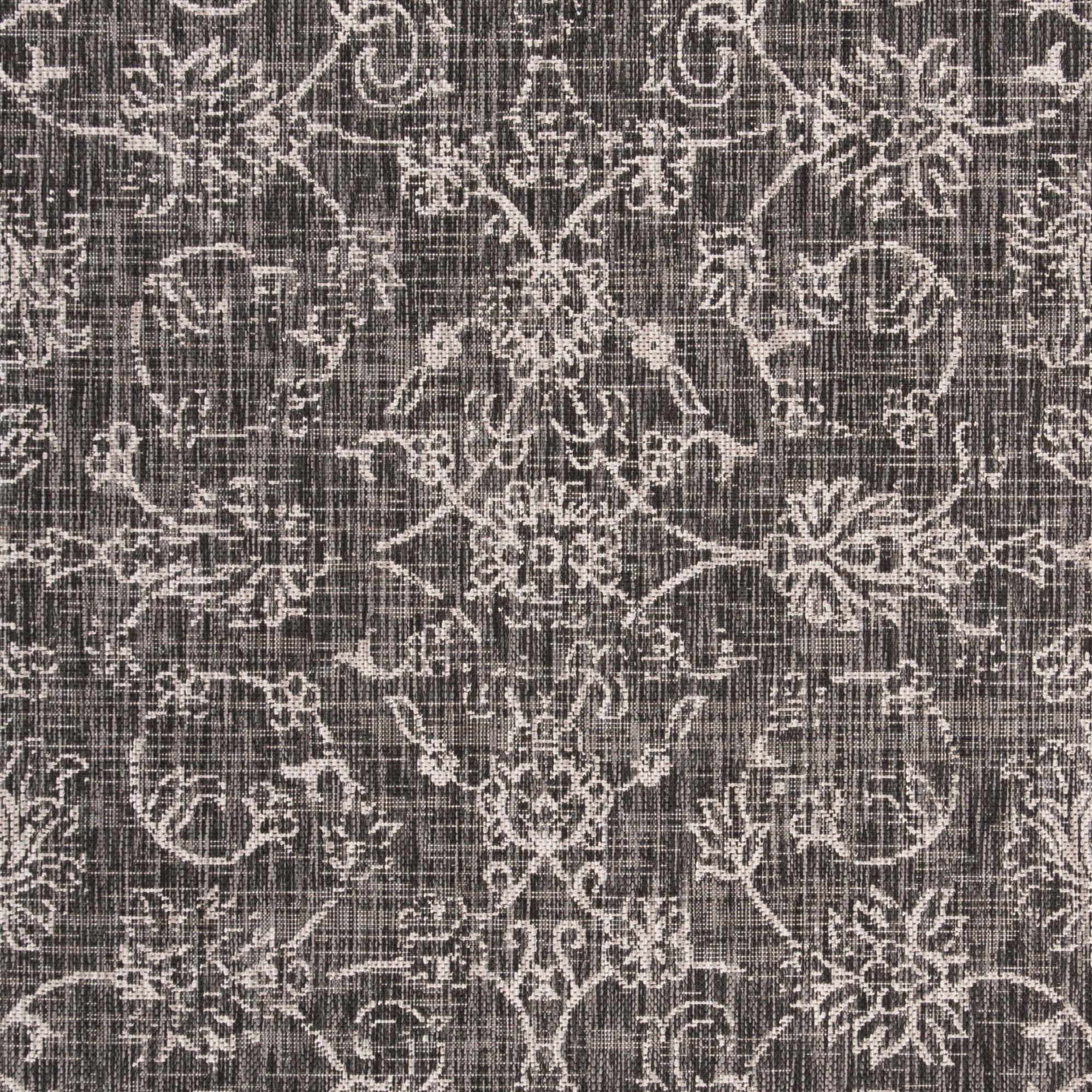 Courtyard CY8680 Power Loomed Indoor and Outdoor Runner Rug - Black/Ivory - 2'3"x14' - Safavieh