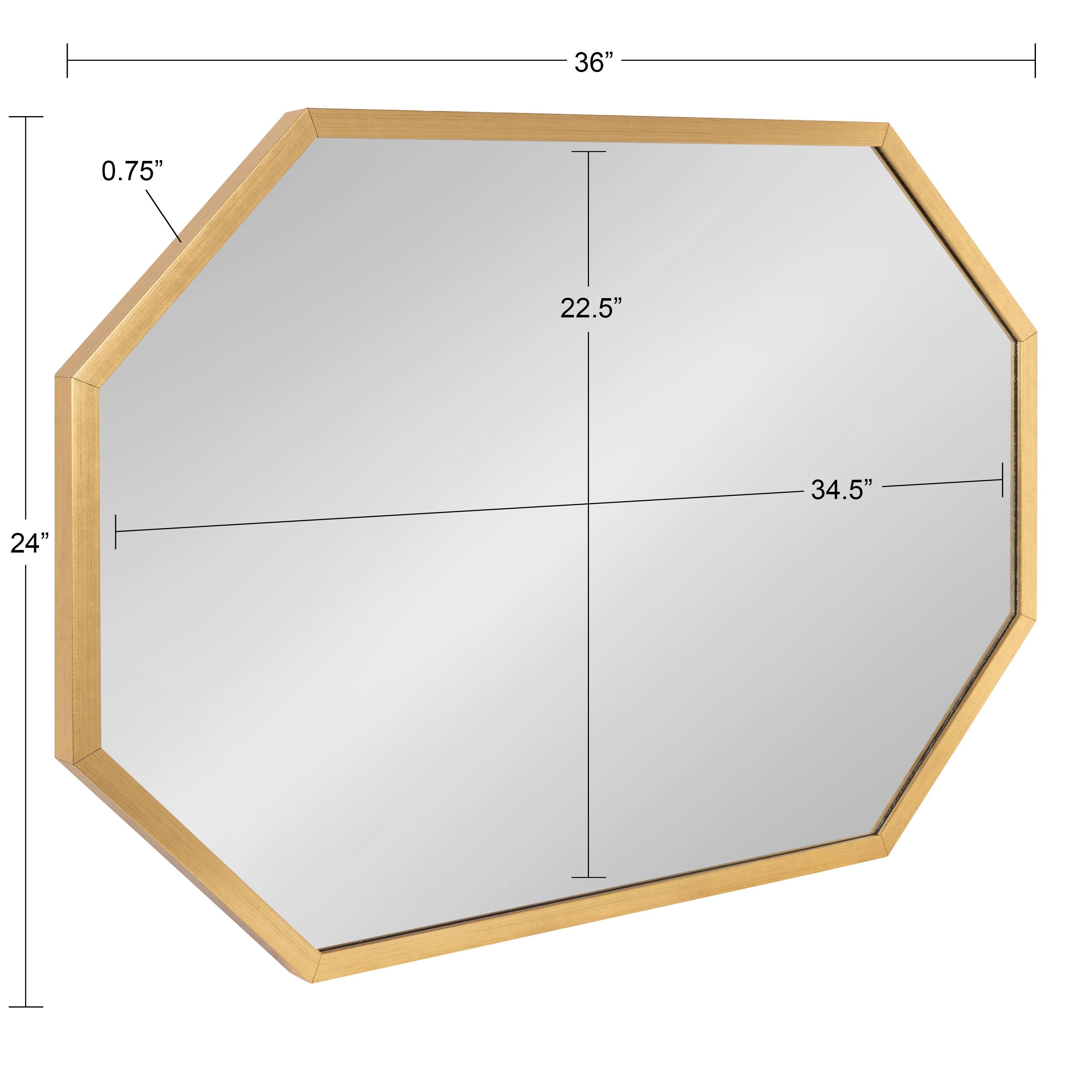 24" x 36" Laverty Octagon Wall Mirror Gold - Kate & Laurel All Things Decor