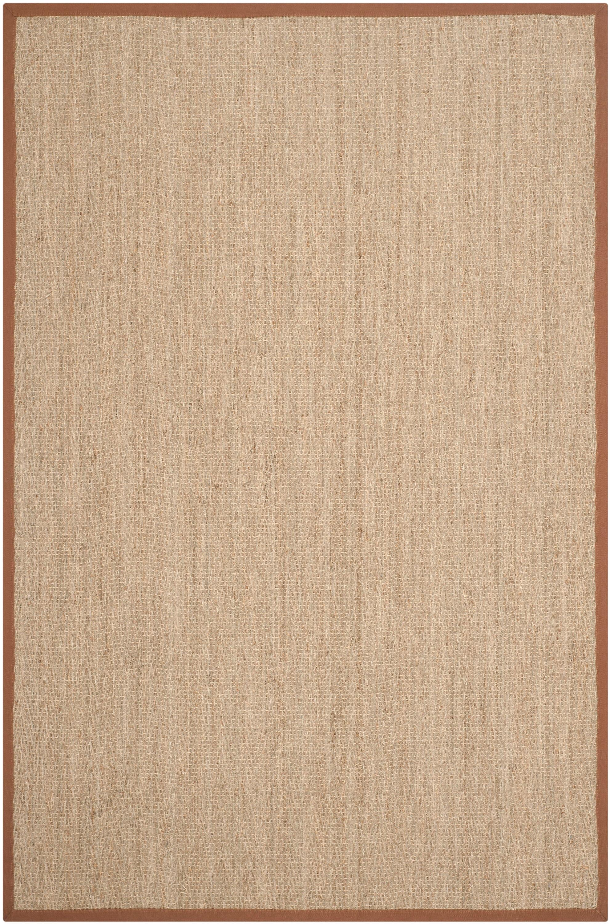 SAFAVIEH Natural Fiber Maisy Border Seagrass Area Rug, Natural/Brown, 9' x 12'