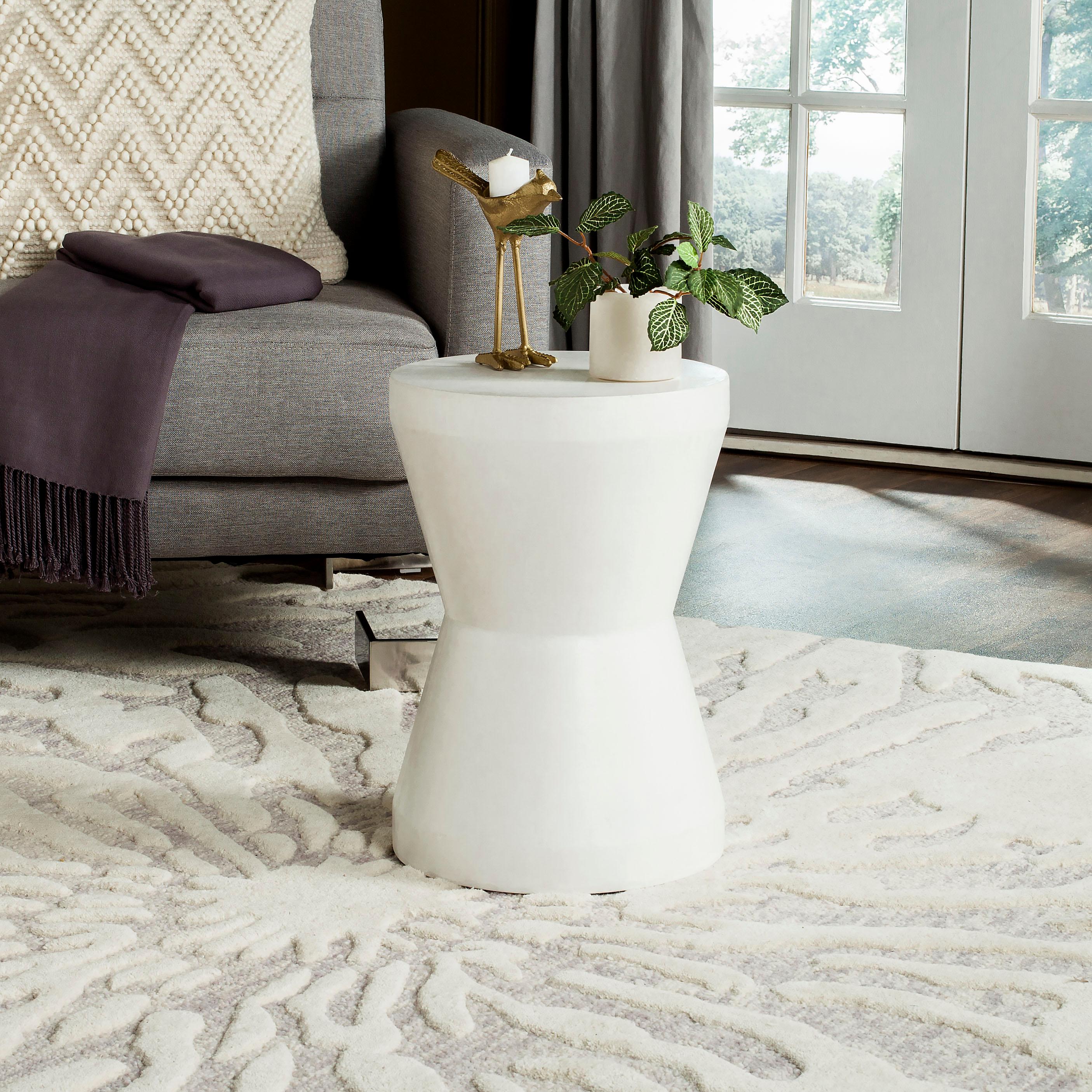 Torre Accent Stool - Indoor/Outdoor - VNN1001 - White - Safavieh
