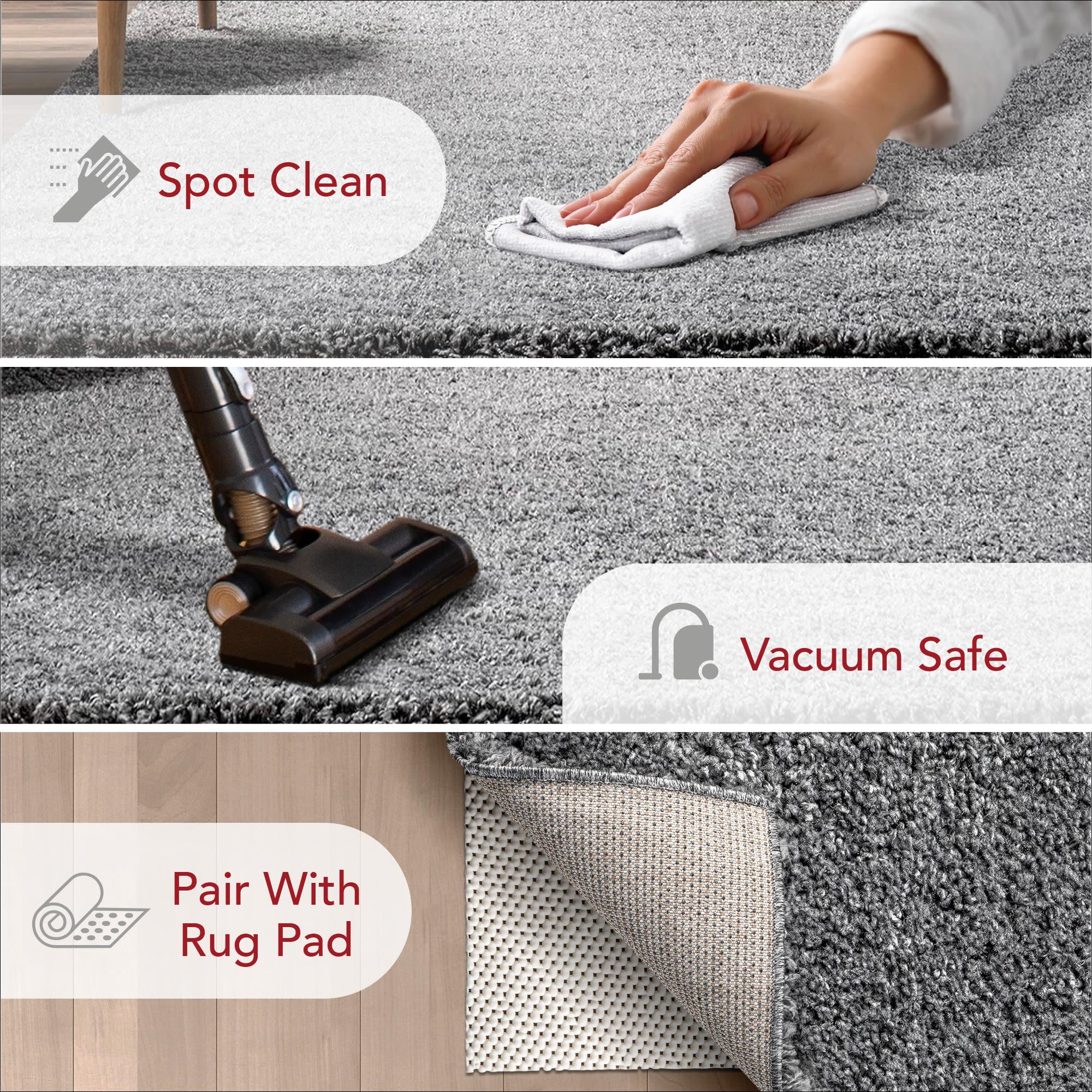 Marleen Plush Shag Gray 10 ft. x 14 ft. Contemporary Living Room/Bedroom/Dining Room Area Rug