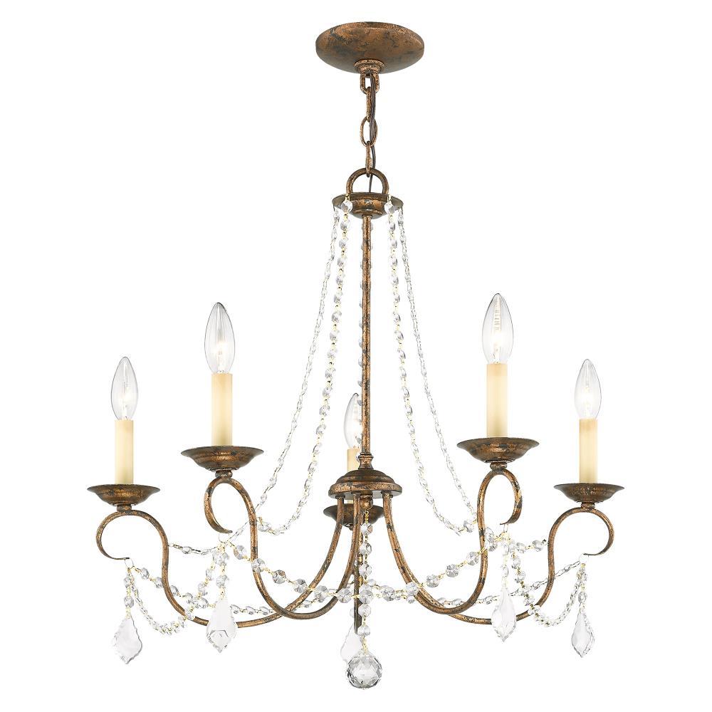 Livex Lighting Pennington 5 - Light Chandelier in  Hand Applied Venetian Golden Bronze