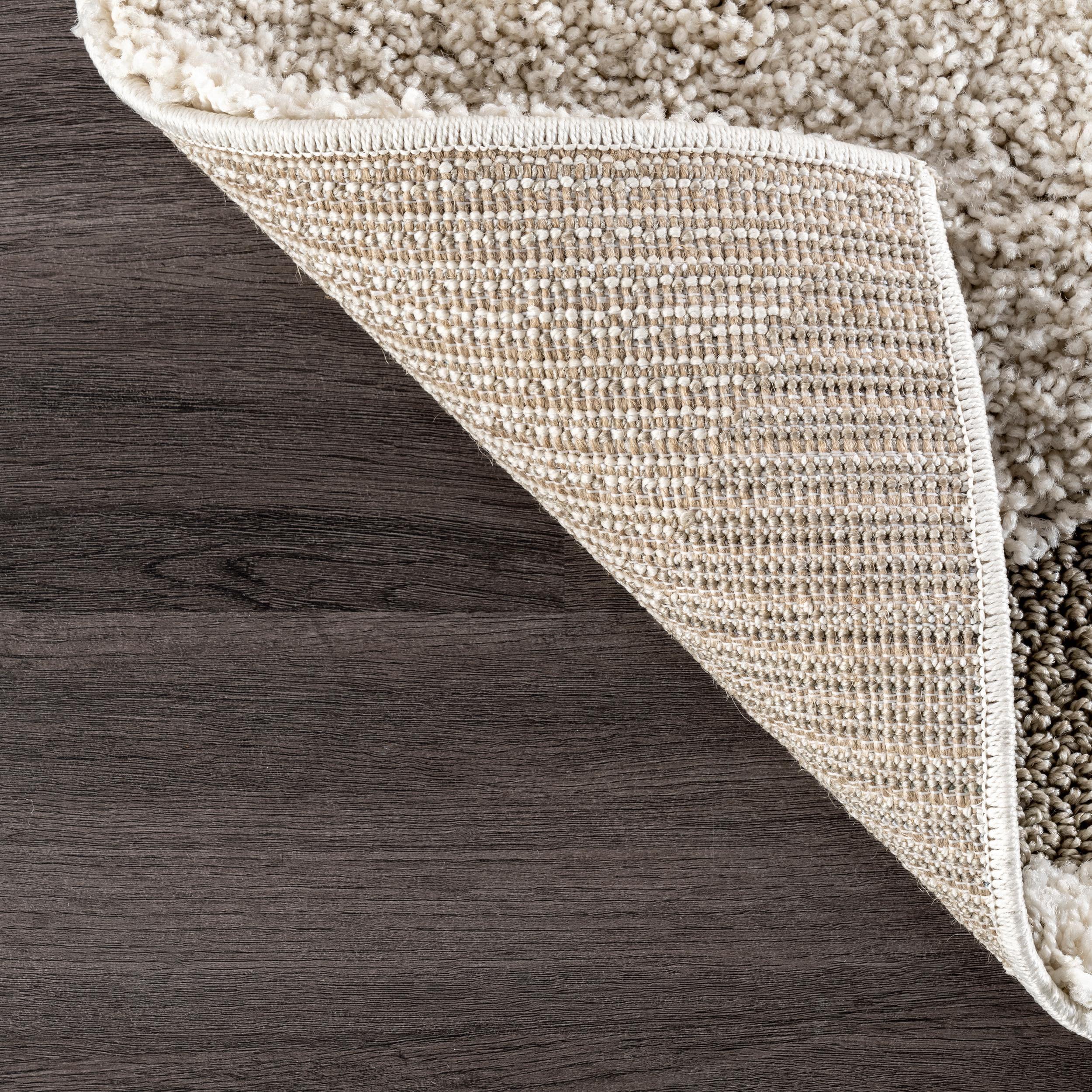 Nuloom Carolyn Abstract 6 Square Shag Indoor Area Rug for Living Room Bedroom Dining Room Nursery, Cream/Beige