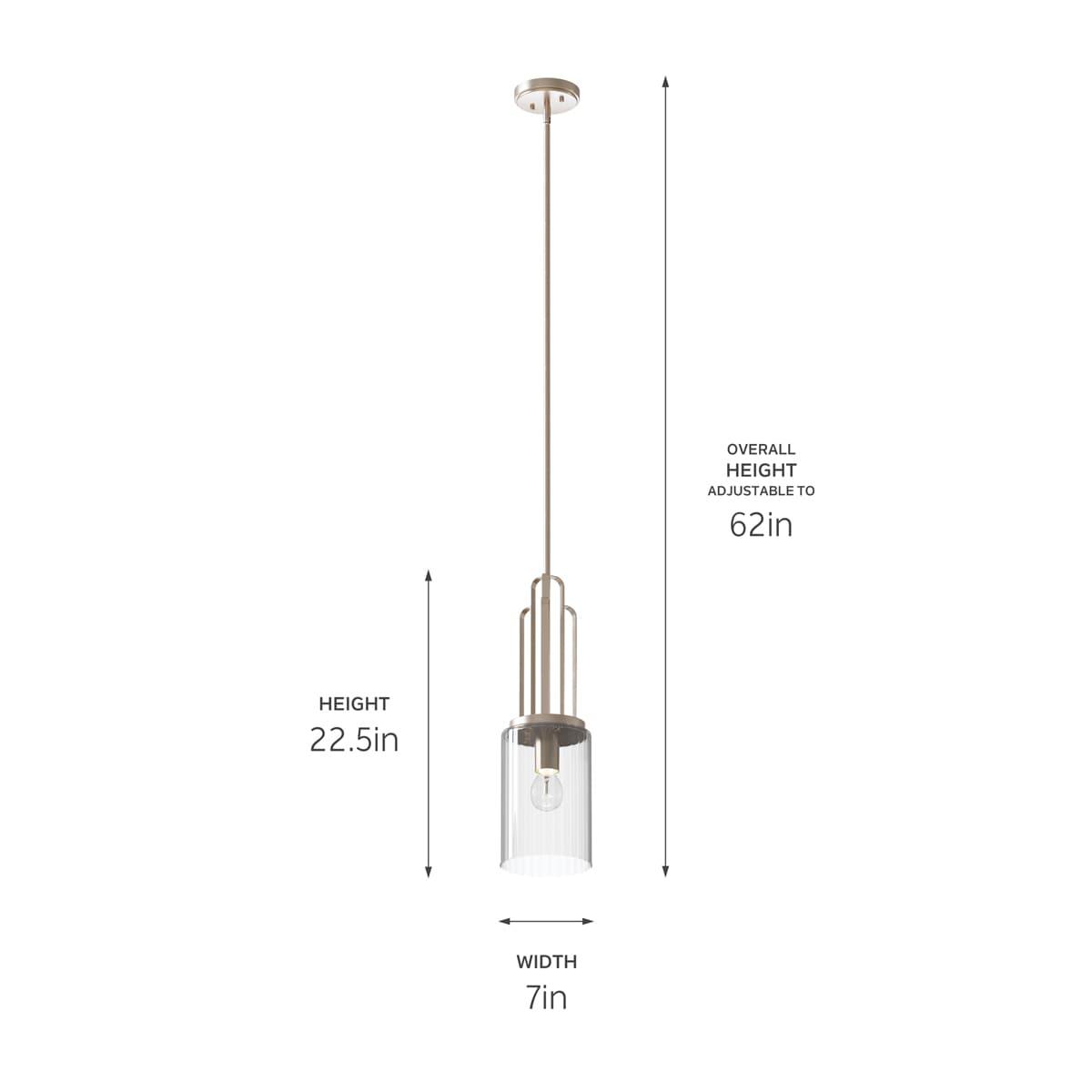 Kichler Lighting Kimrose 1 - Light Pendant in  Polished Nickel