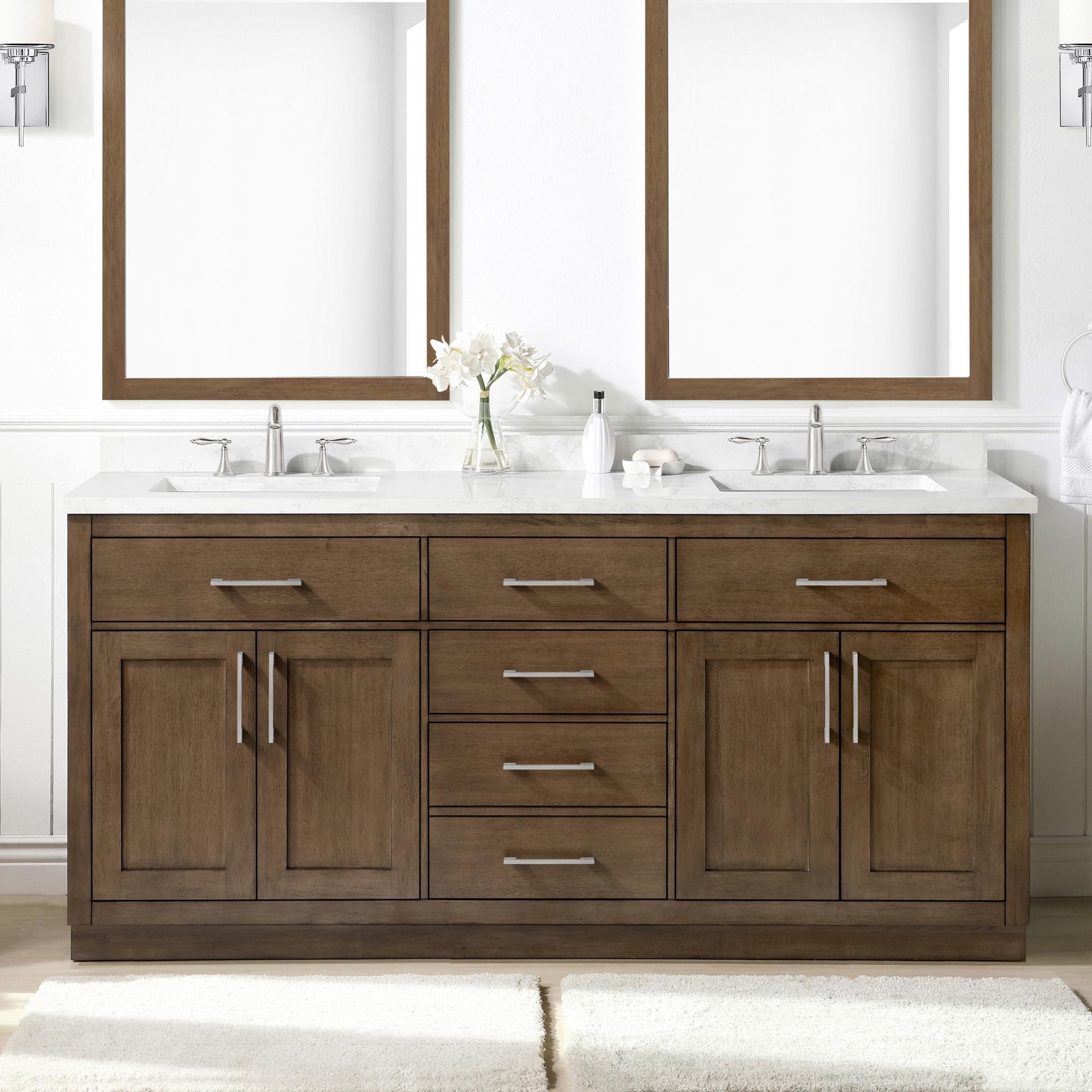 OVE Decors Athea 72 in. W Bath Vanity with Premium Countertop and Power Bar