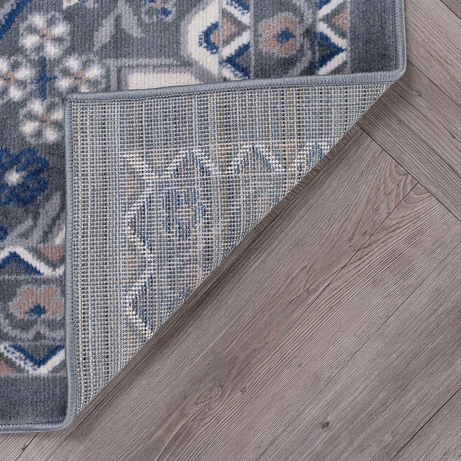 Tayse Hampton Area Rug HMP4009 Traditional Gray Petals Bulbs 5' x 7' Rectangle