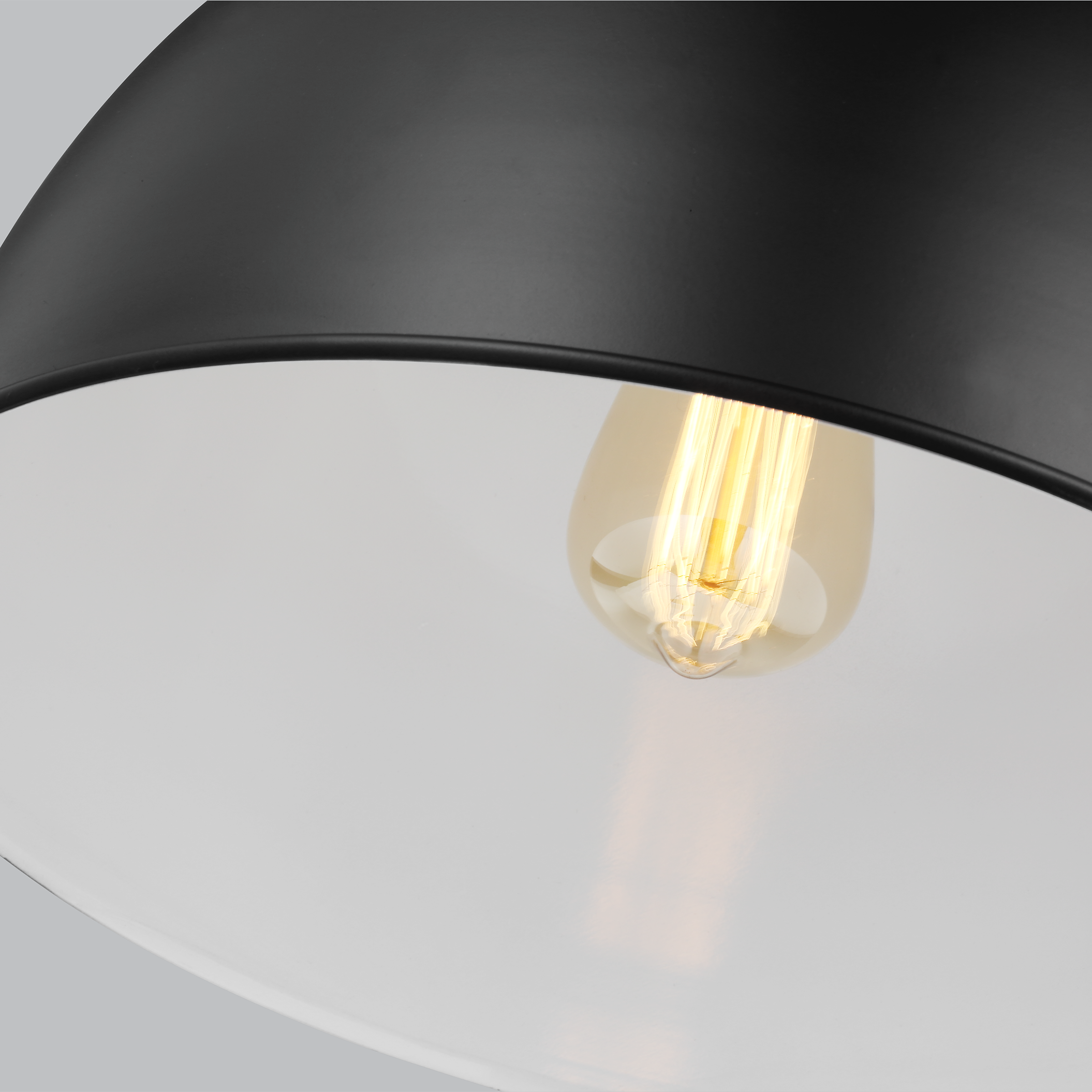 Grant Midnight Black Iron Bowl Pendant Light 14.13 in