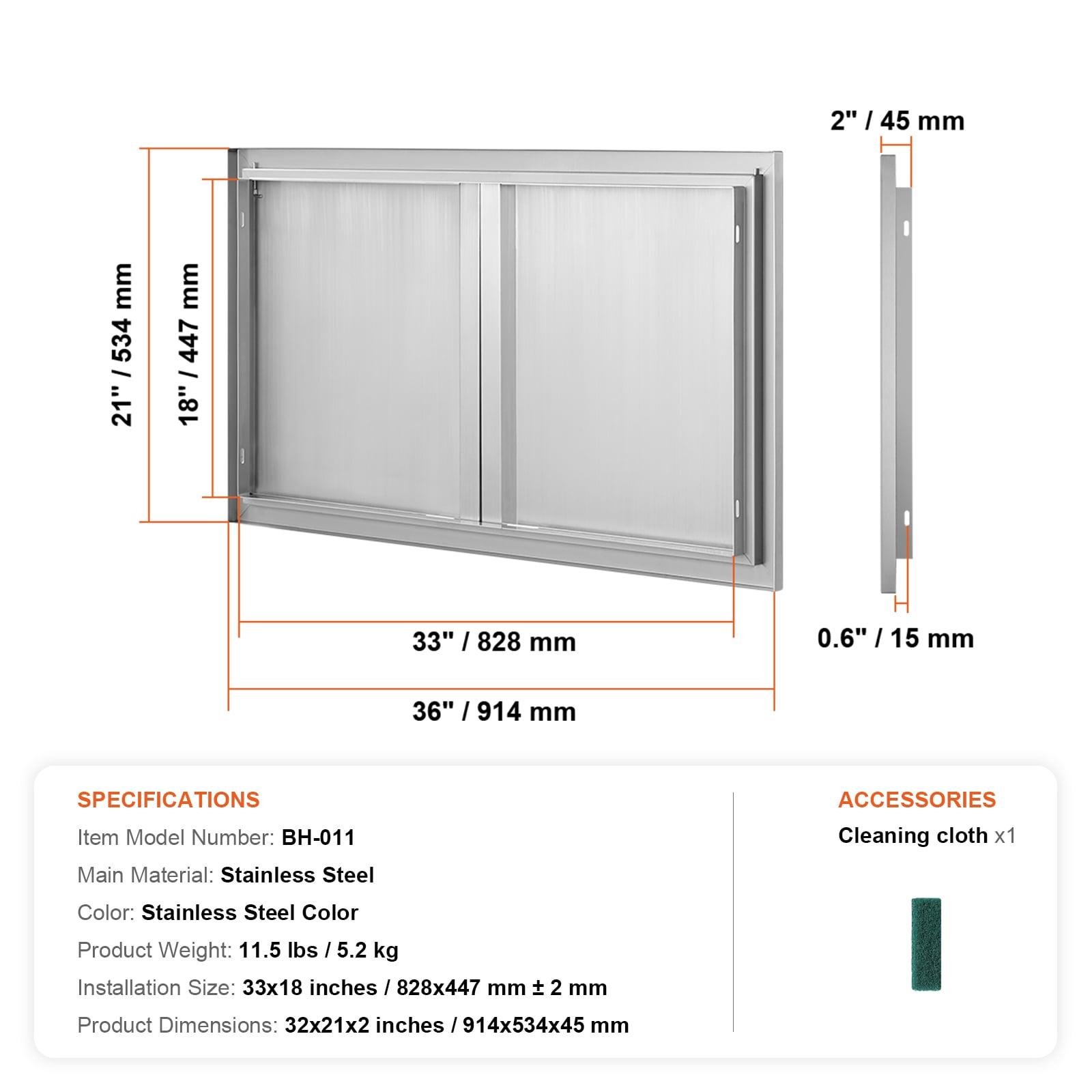 VEVOR 36x21 Inch BBQ Island Access Door Outdoor Kitchen Door Stainless Steel