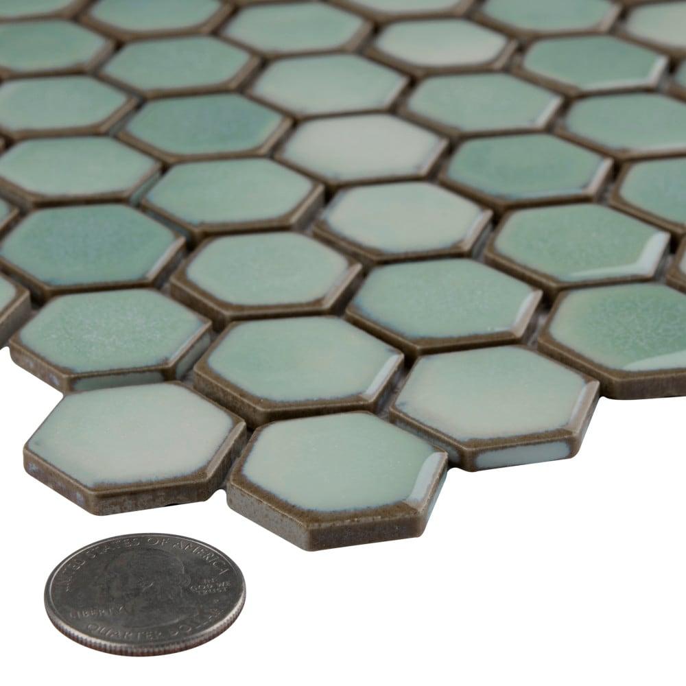 Hudson 1" Hex 11-7/8 " x 13-1/4 " Porcelain Mosaic Floor and Wall Tile