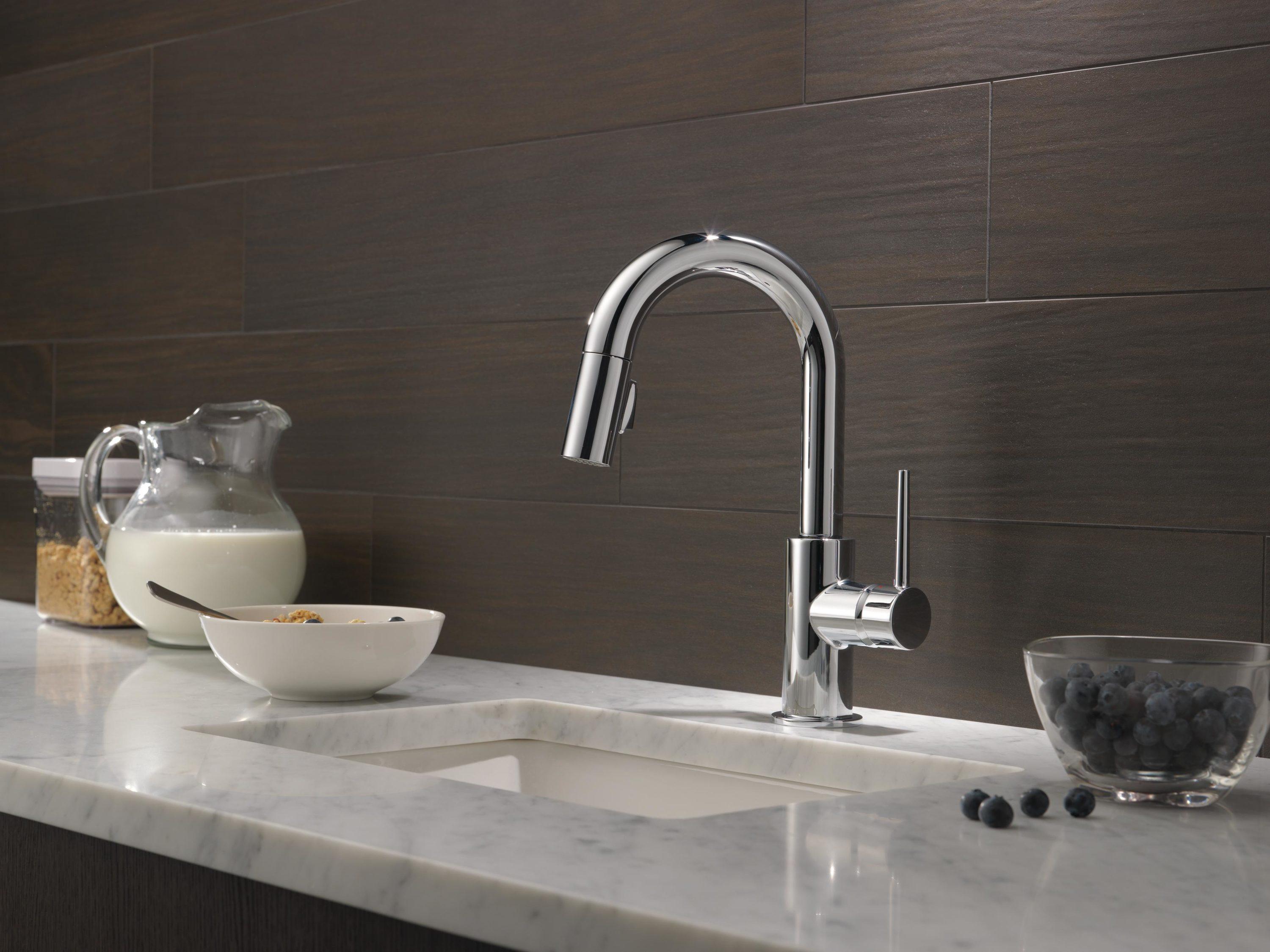 Trinsic Pull Down Sprayer Bar Faucet, Single Handle Prep Sink Faucet