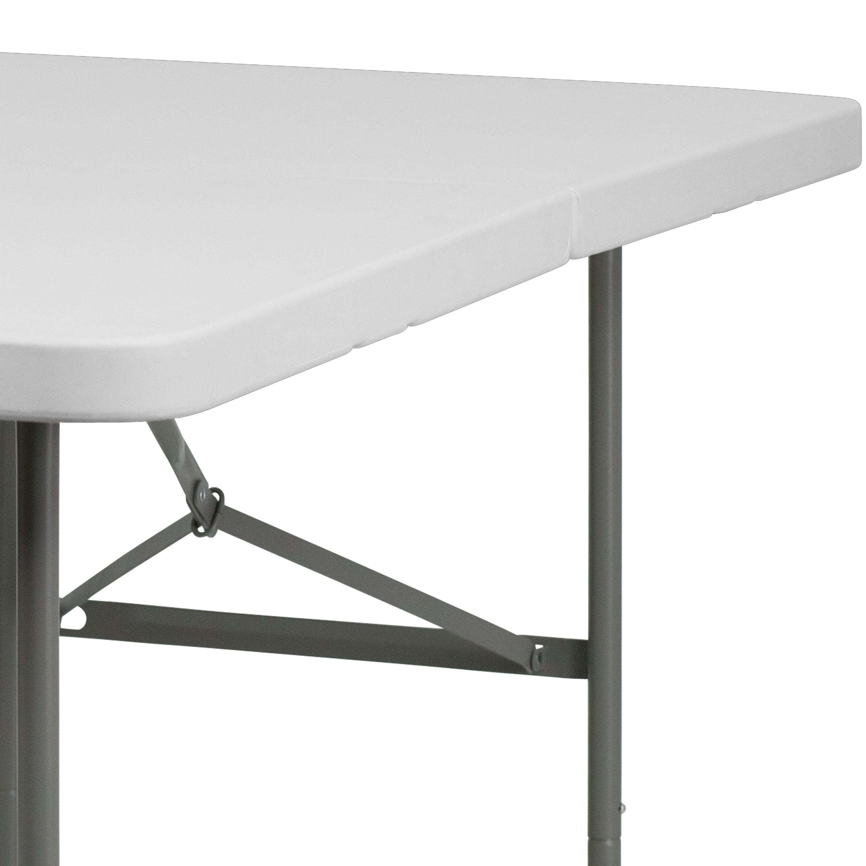 Flash Furniture Noah 30"W x 60"L Bi-Fold Granite White Plastic Folding Table - Banquet Table & Reviews | Wayfair