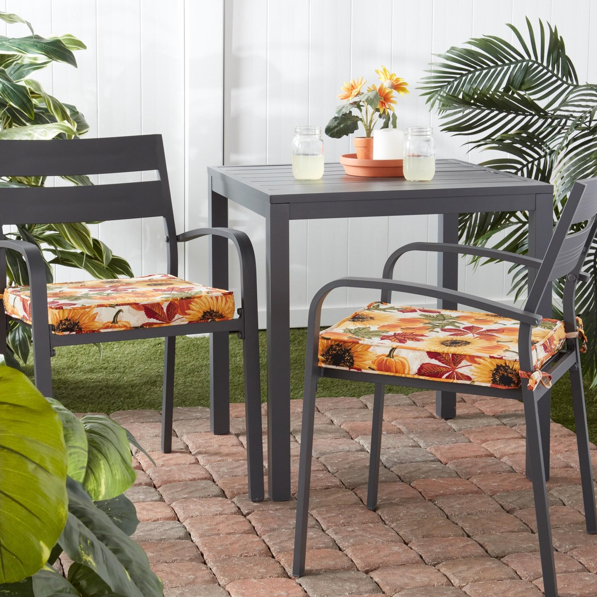 Greendale Home Fashions 18" x 18" Marisol Square Outdoor Chair Pad (Set of 2)