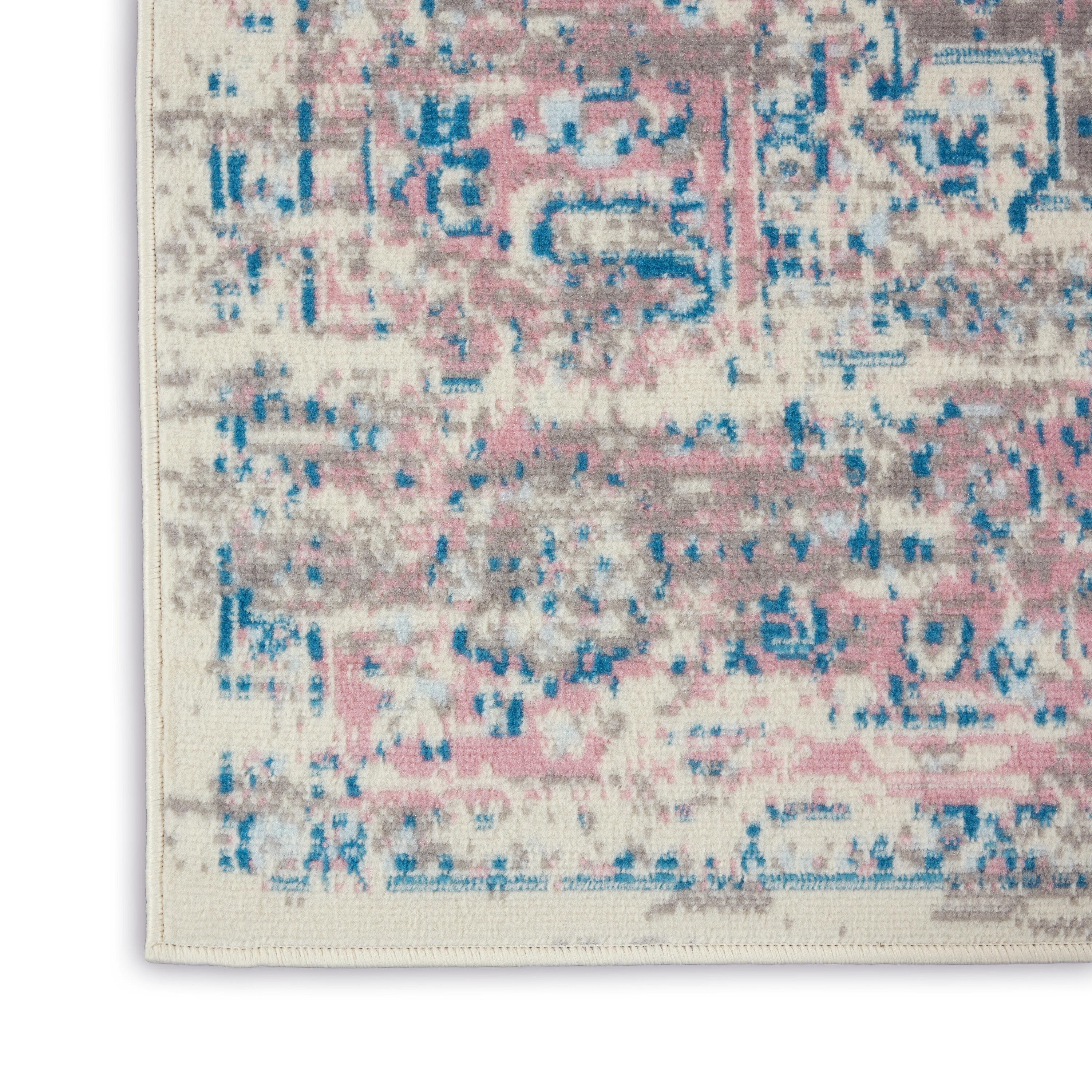 Nourison Grafix GRF14 Ivory/Pink Area Rug 7'10" x 9'10"