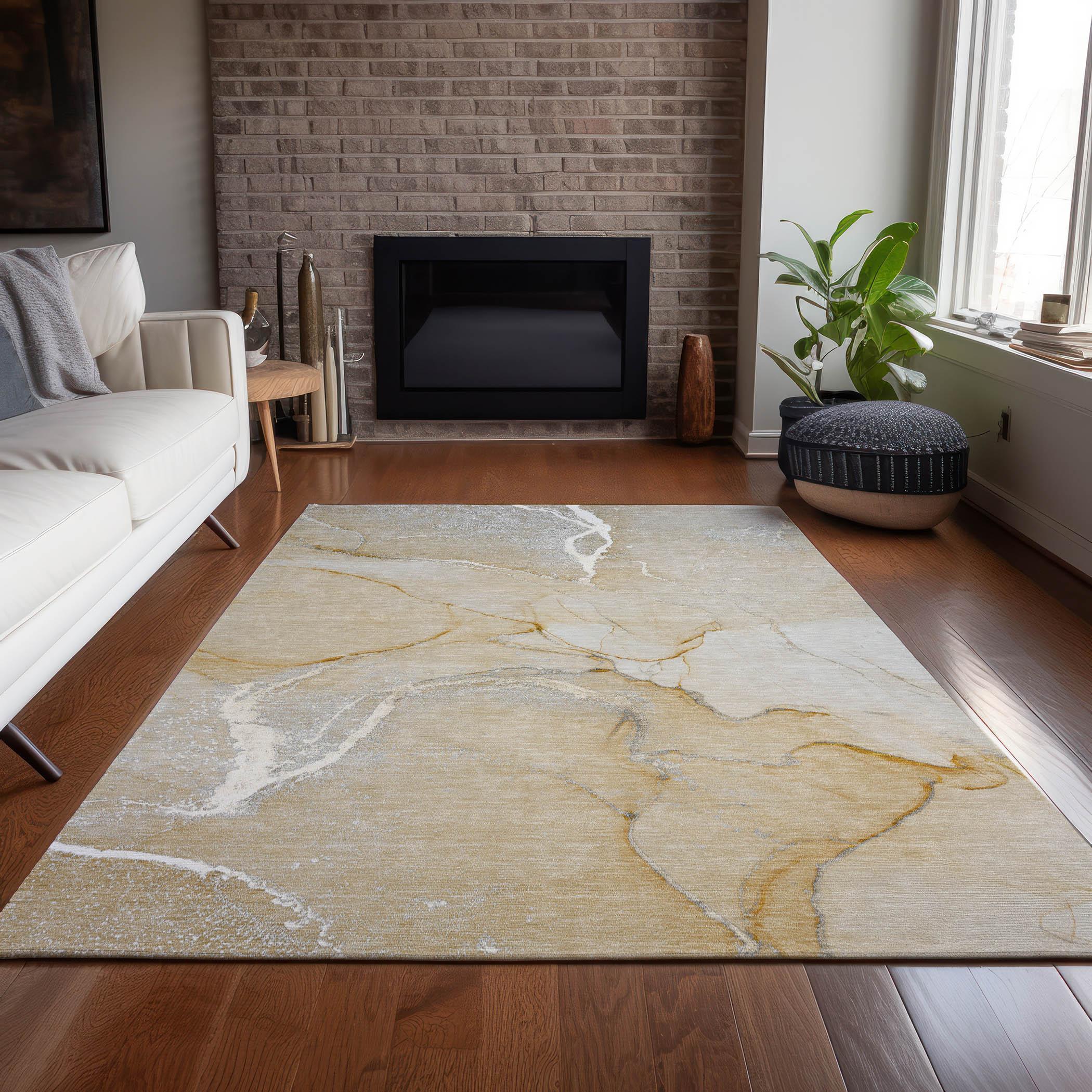 Addison Rugs Chantille ACN510BG 3 x 5 (ft) Polyester Beige Rectangular Indoor/Outdoor Abstract Machine washable Area rug