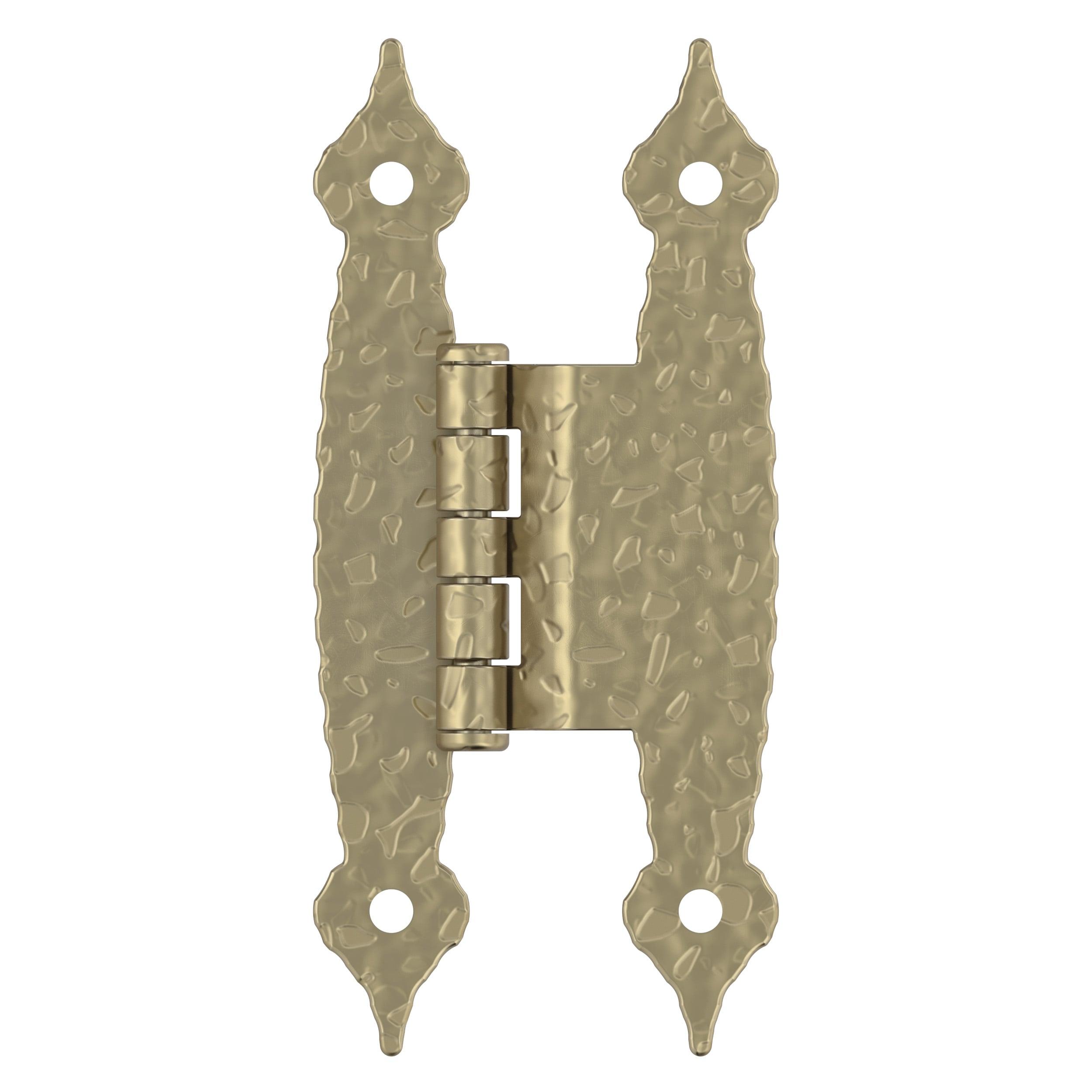 Amerock 3/8in (10mm) Offset Non-Self Closing Face Mount Golden Champagne Cabinet Hinge - 1 Pair