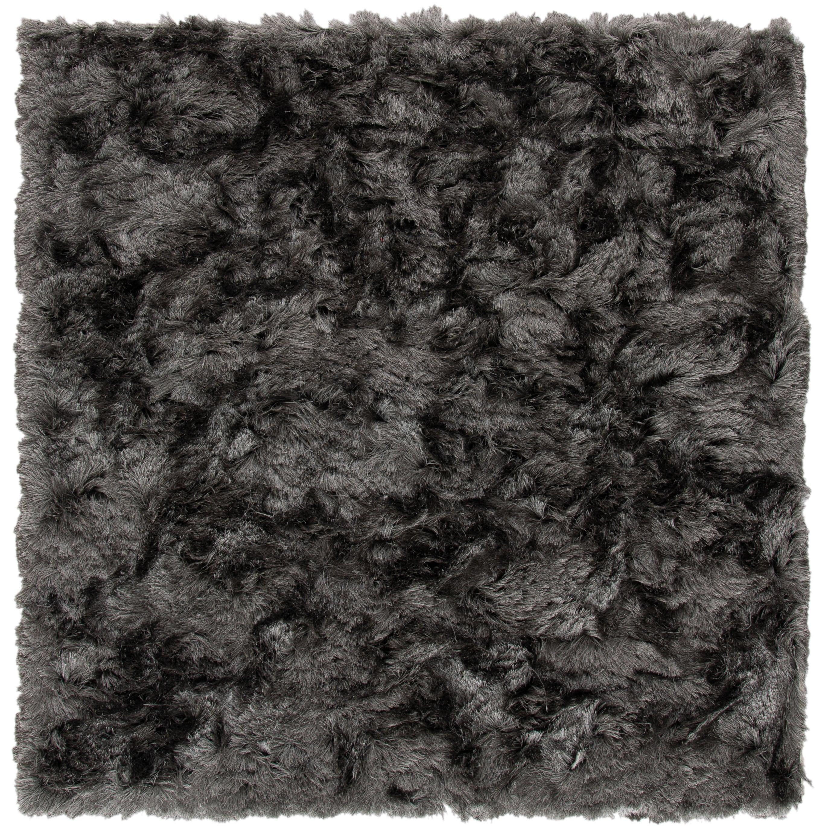 Paris Shag SG511 Hand Tufted Indoor Area Rug - Titanium - 7'x7' Square - Safavieh