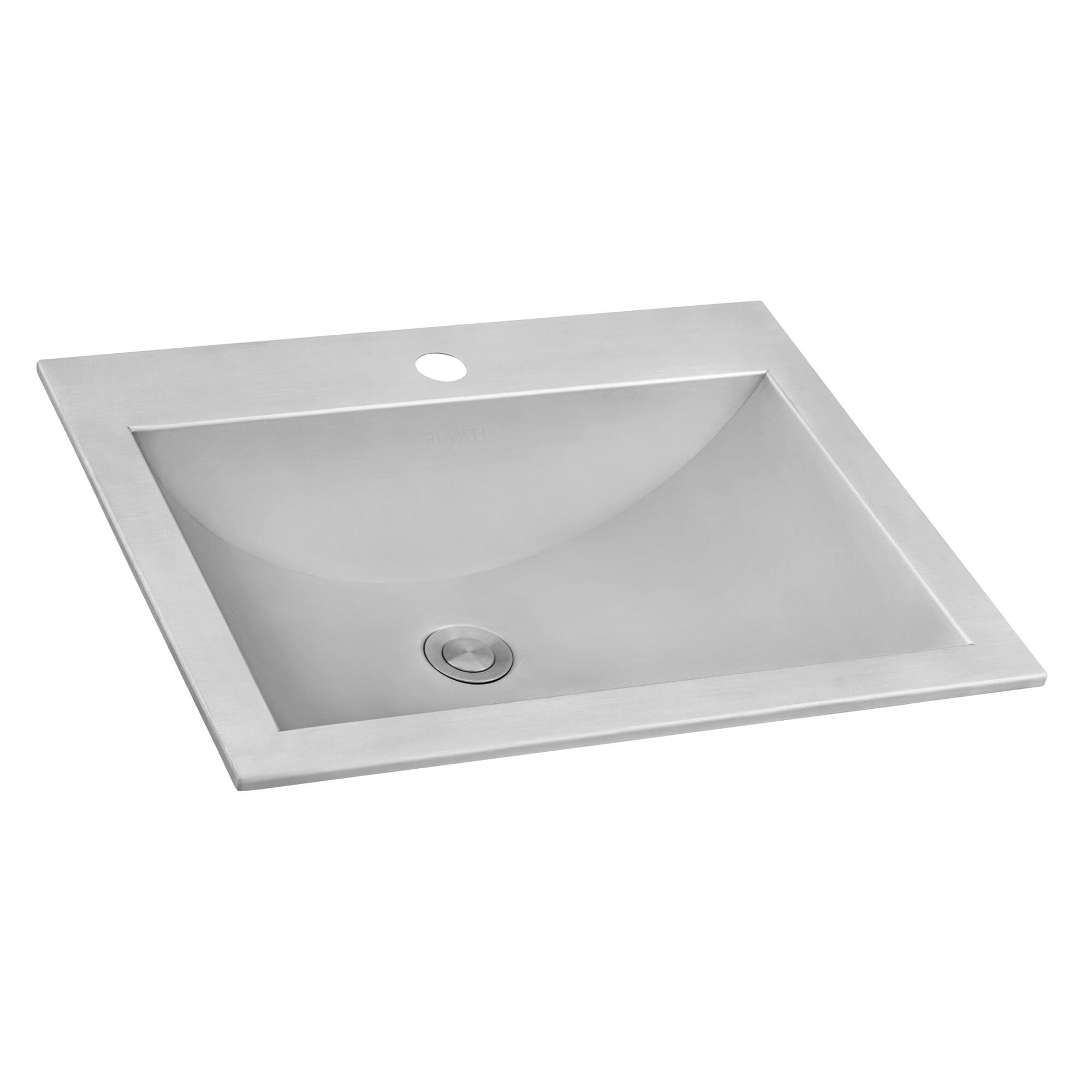 Ruvati 21 x 17 inch Drop-in Topmount Bathroom Sink Stainless Steel