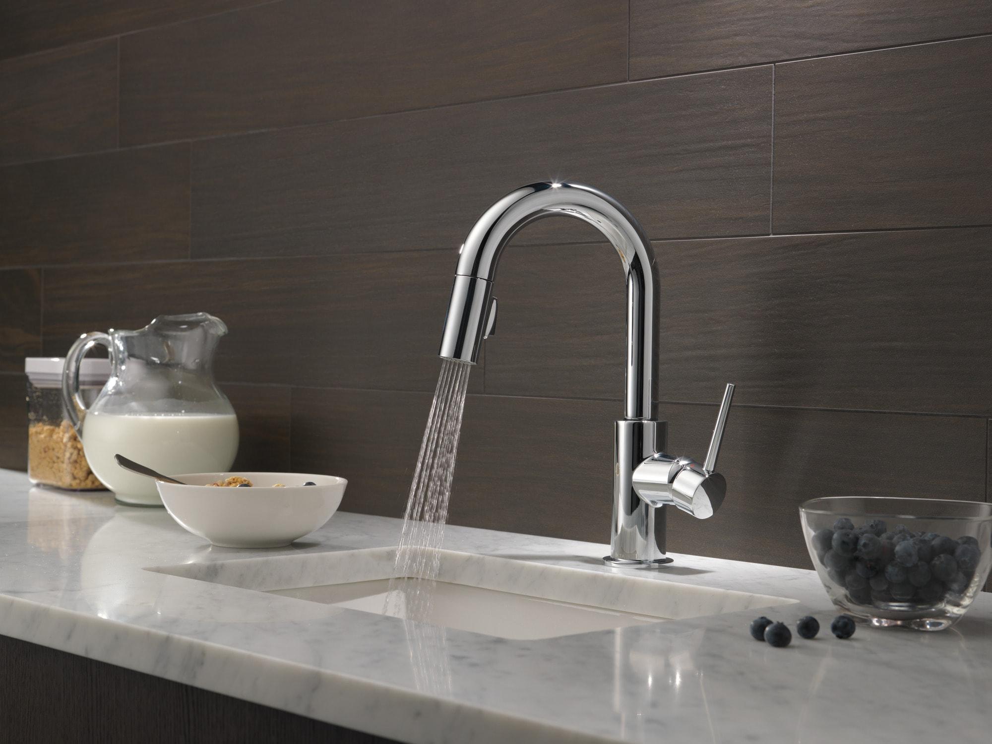 Trinsic Pull Down Sprayer Bar Faucet, Single Handle Prep Sink Faucet