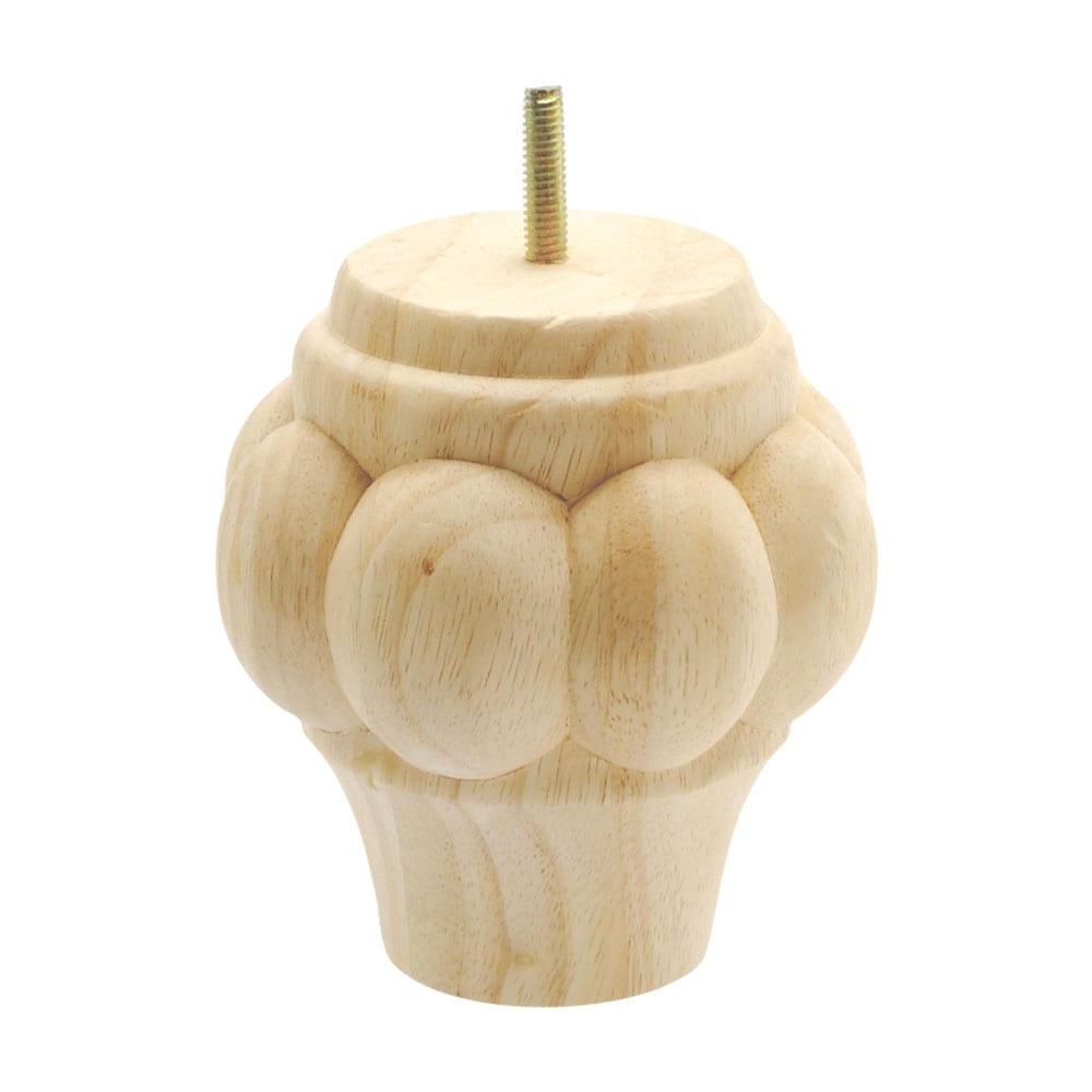 5 in x 4-1/2 in Unfinished Solid Hardwood Round Sofa Leg