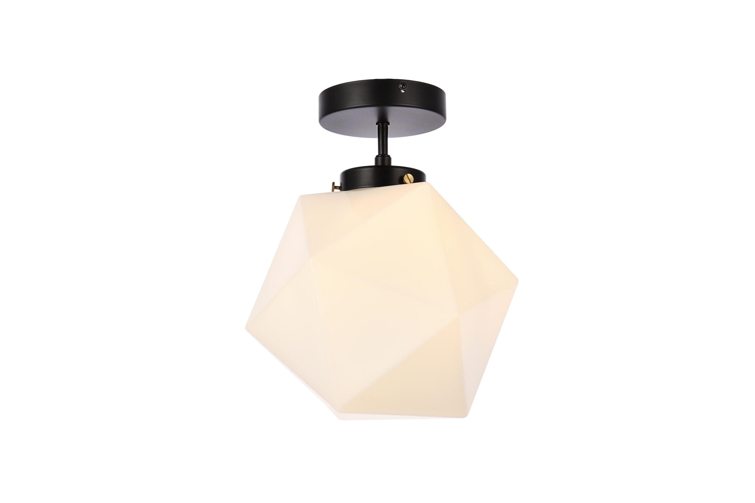 Elegant Lighting Lawrence 1 light black and white glass flush mount