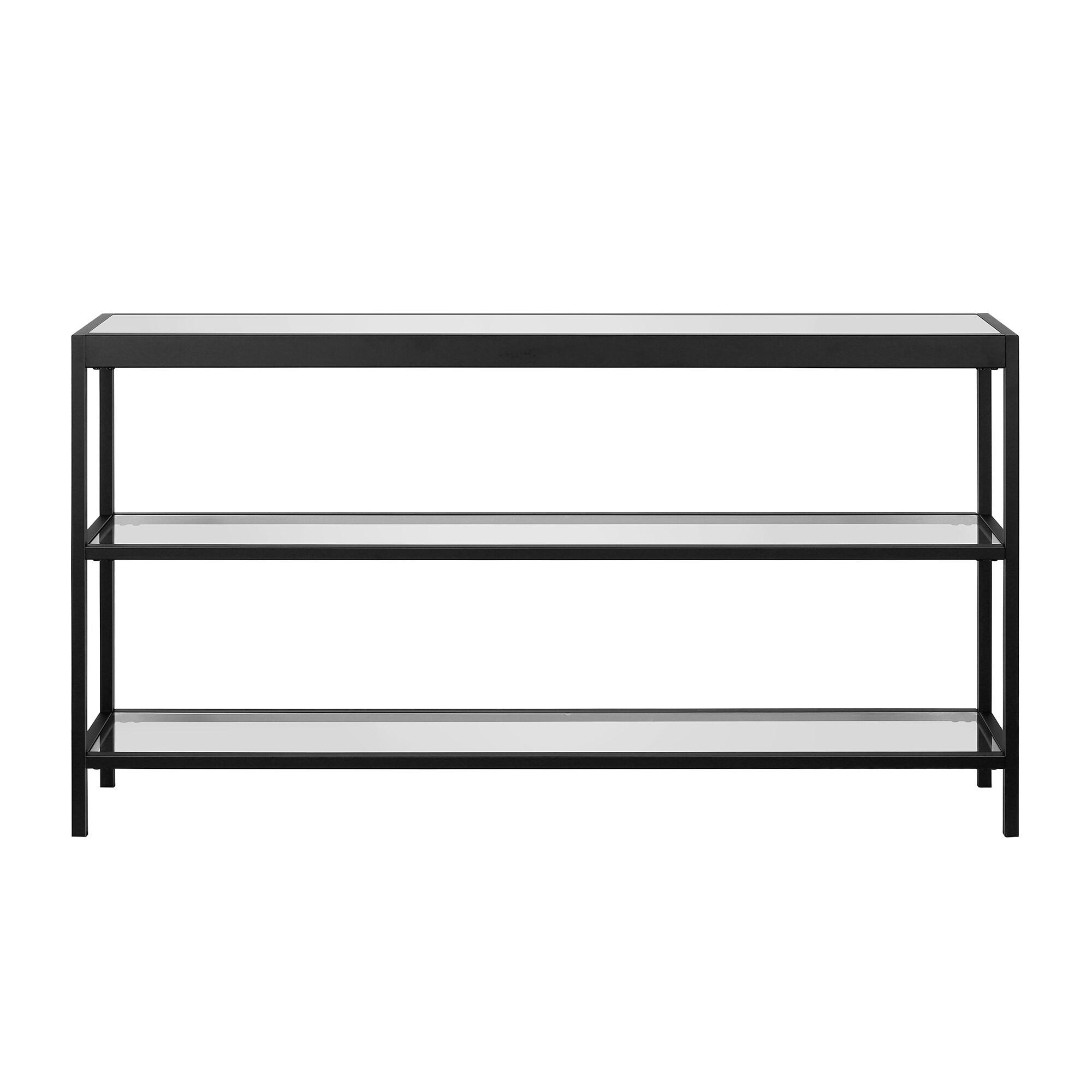 Evelyn&Zoe Alexis 55" Wide Rectangular Console Table, Blackened Bronze