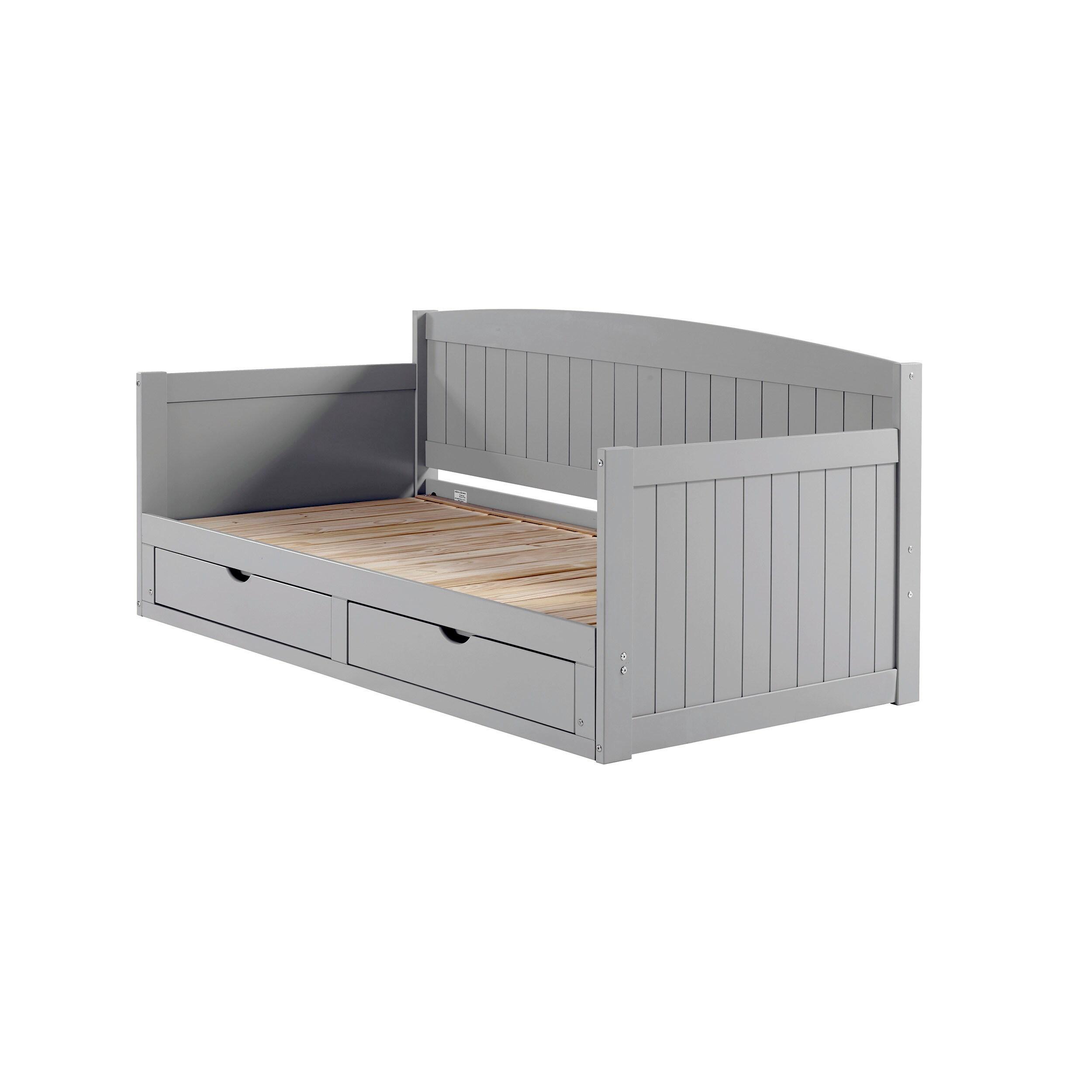 Alaterre Furniture King Harmony Kids' Daybed with Conversion Dove Gray