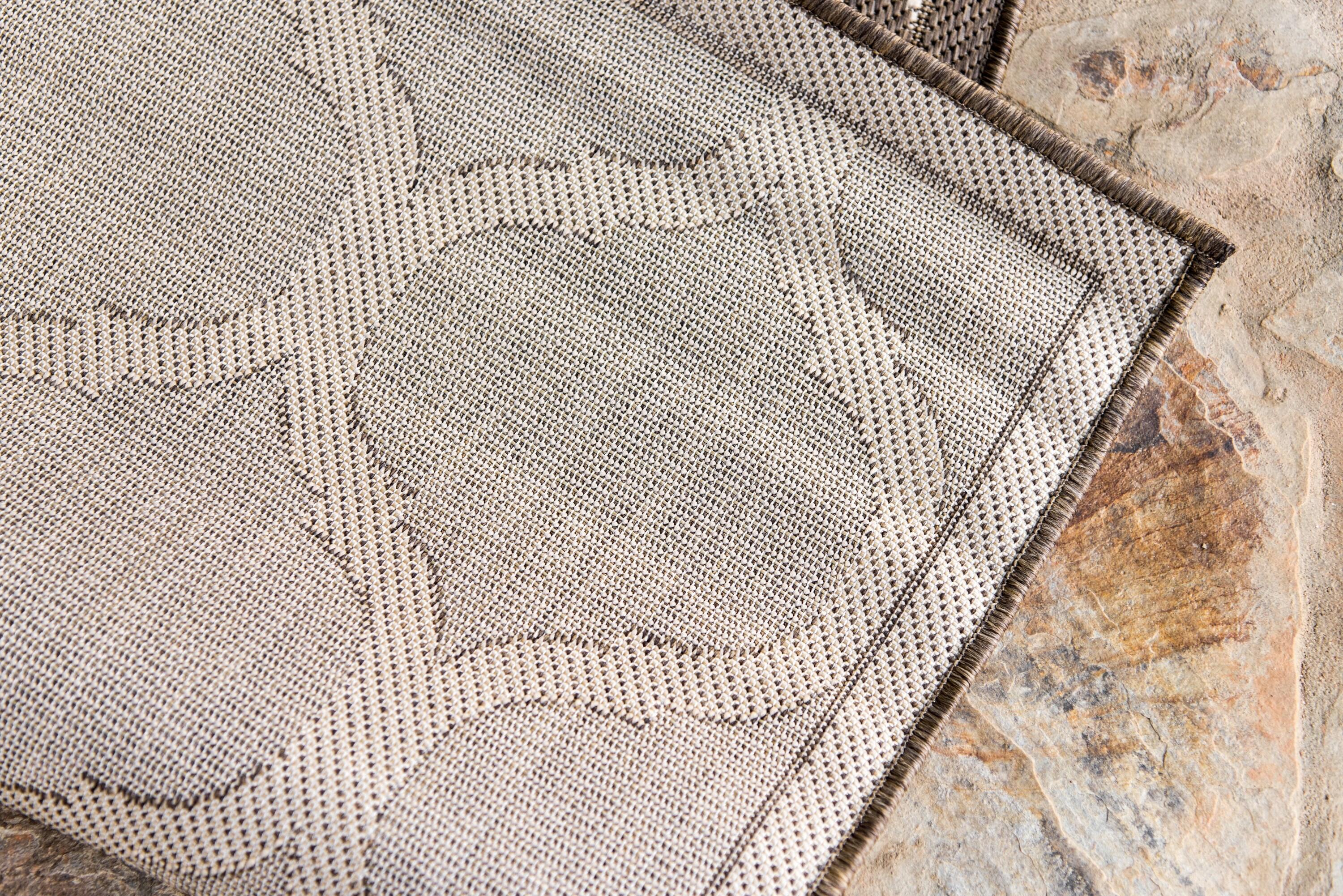 Unique Loom Outdoor Trellis Collection Area Rug - Moroccan (7' 1" x 10' Rectangle Beige and Brown/Beige)