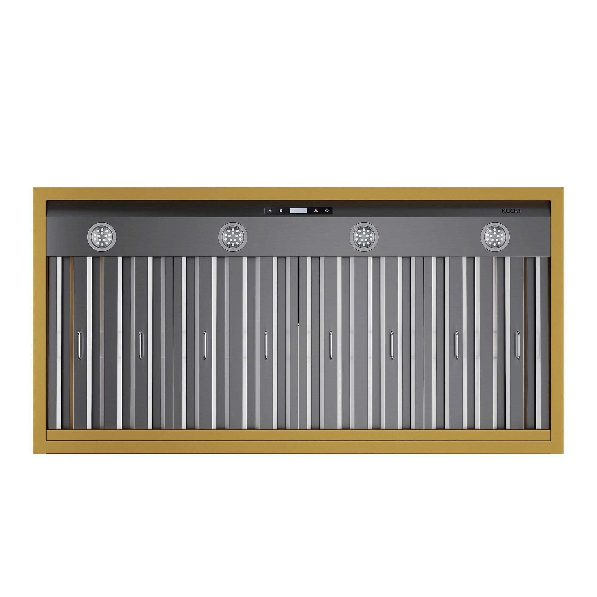 Kucht 48 in. 800 CFM Wall Mounted Range Hood with Gold Accents
