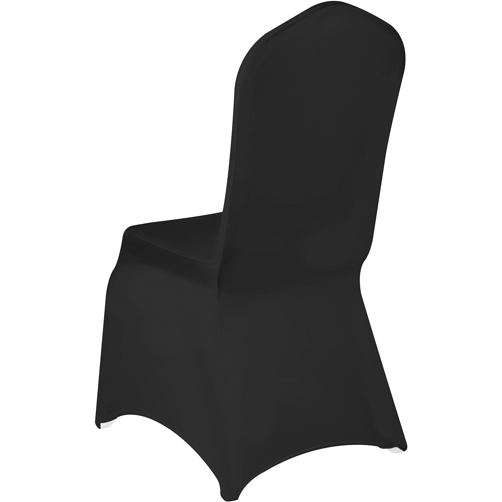 VEVOR Black Stretch Spandex Chair Covers, Set of 50 - Universal Fitted Slipcovers for Folding Chairs - Removable and Washable - Ideal for Weddings, Banquets, Parties, and Celebrations