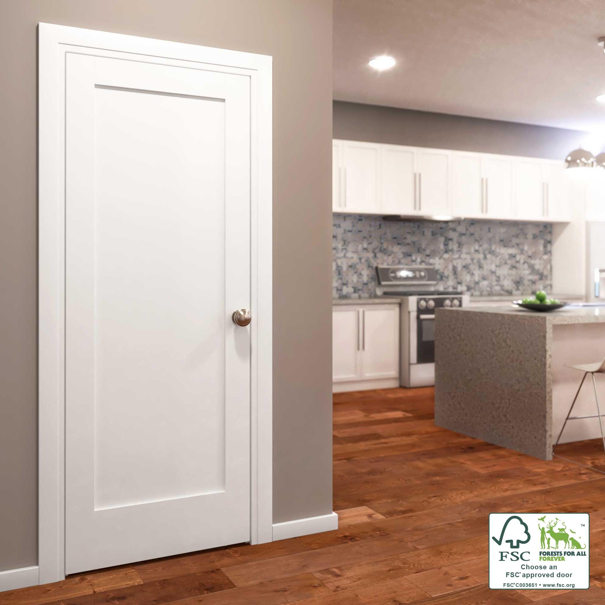 28" x 80" White Primed Solid Core MDF Interior Door