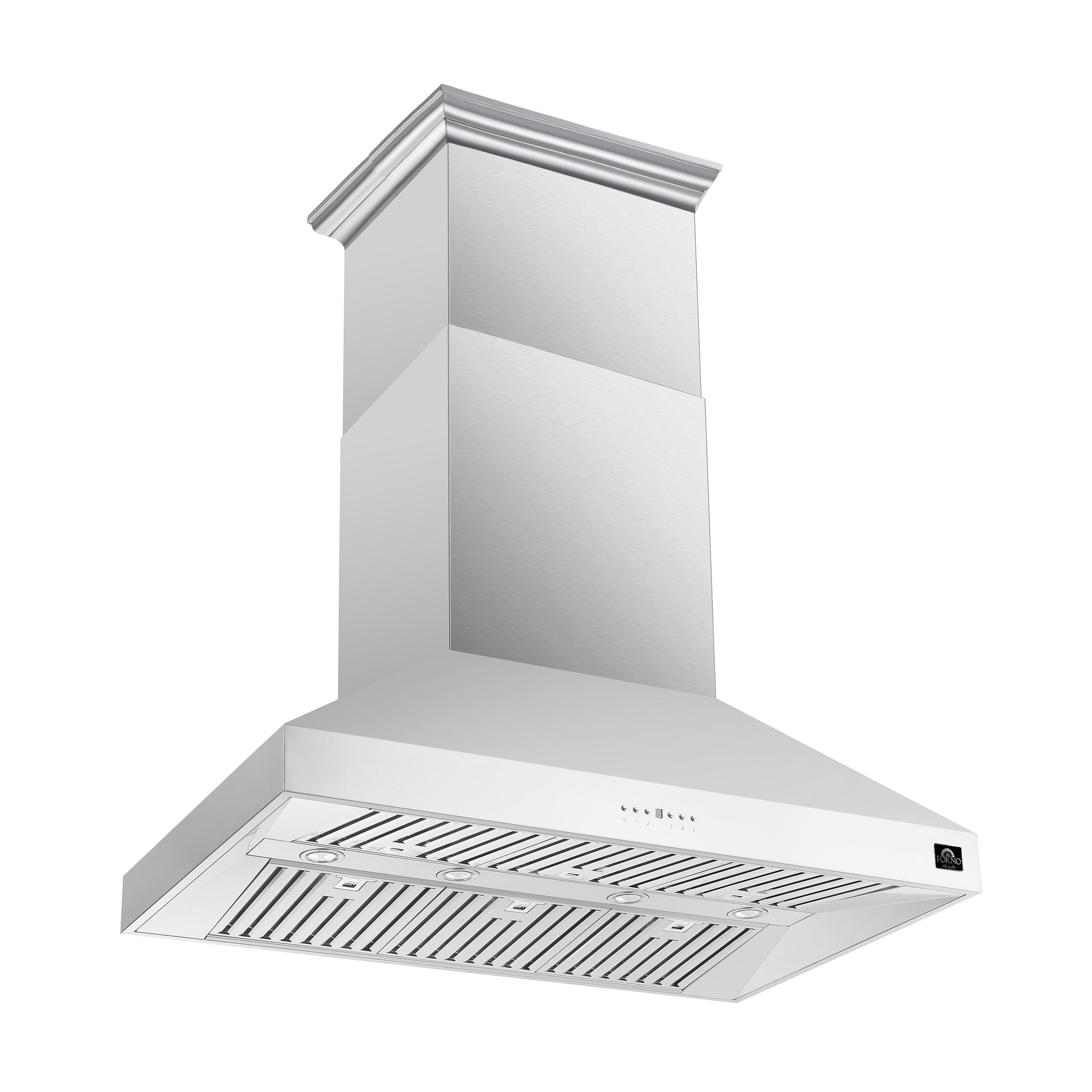 Coppito 48-inch Wall Mount Range Hood, 1200 CFM Double Motor, 4 Speed Control, All Stainless Steel