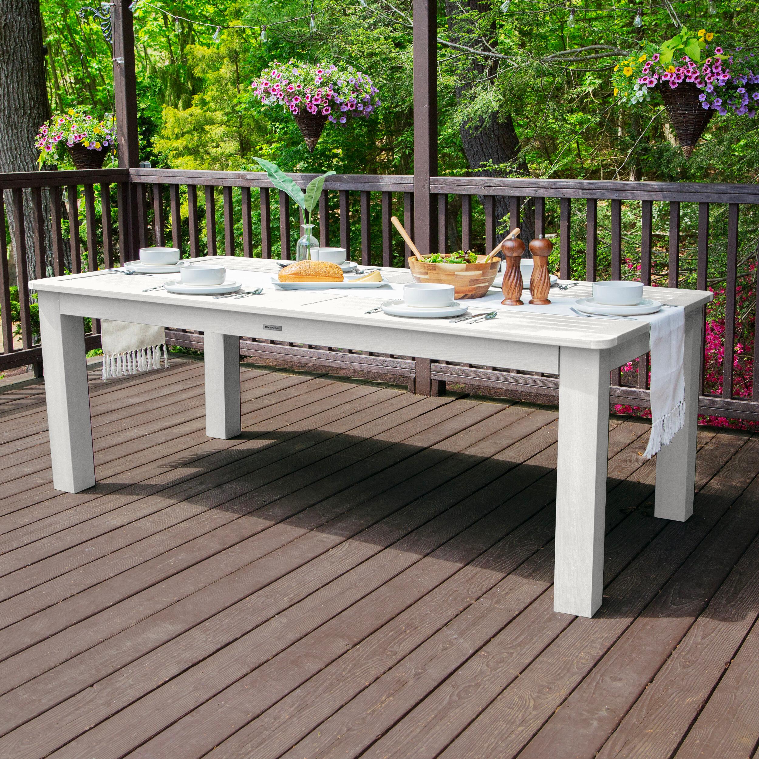 Highwood 7-pc Lehigh Dining Set - 42" x 84" Rectangle Table, Dining Height, Outdoor, Eco-friendly, Synthetic Wood