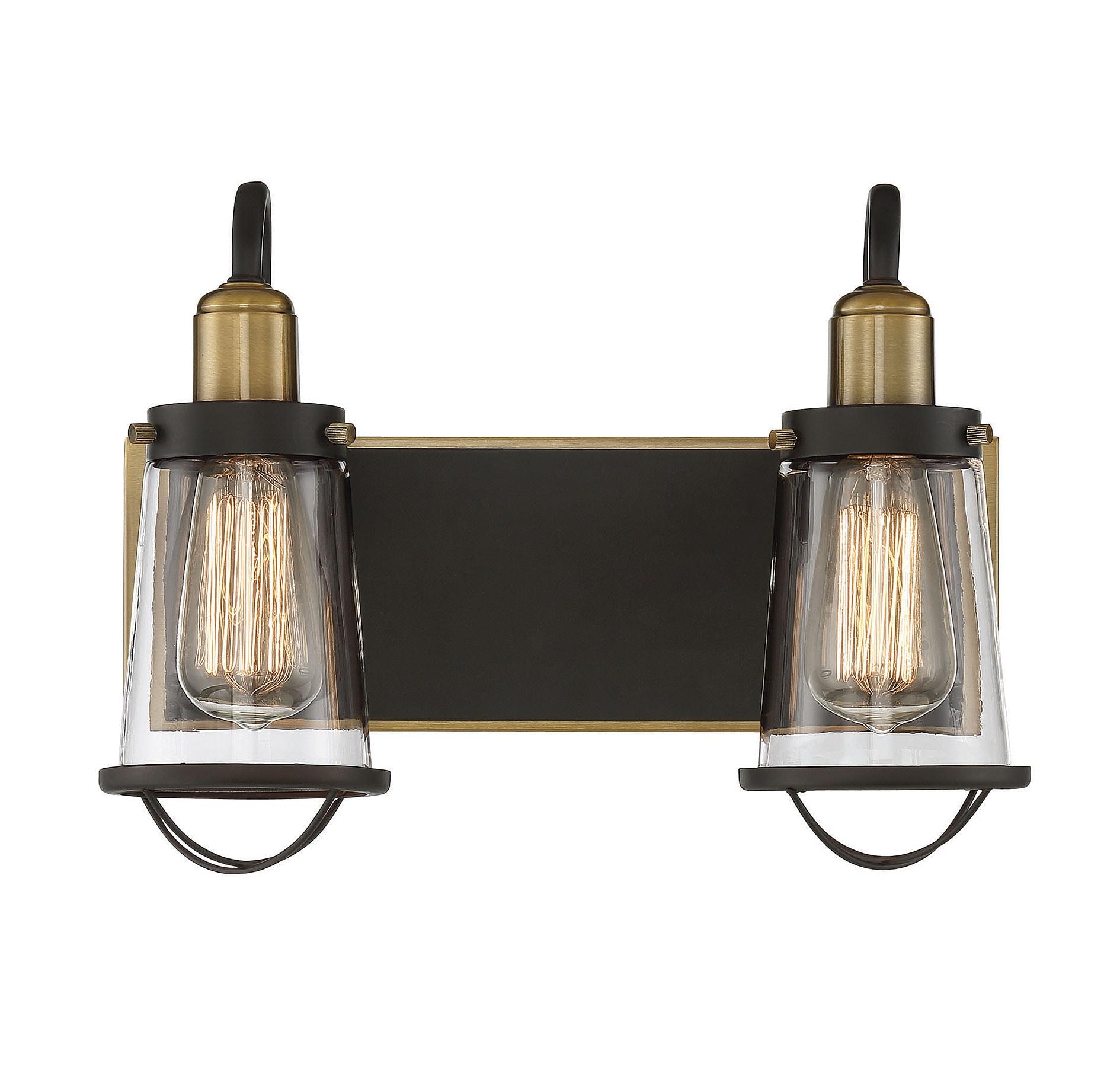Savoy House Lansing 2 - Light Vanity in  English Bronze/Warm Brass