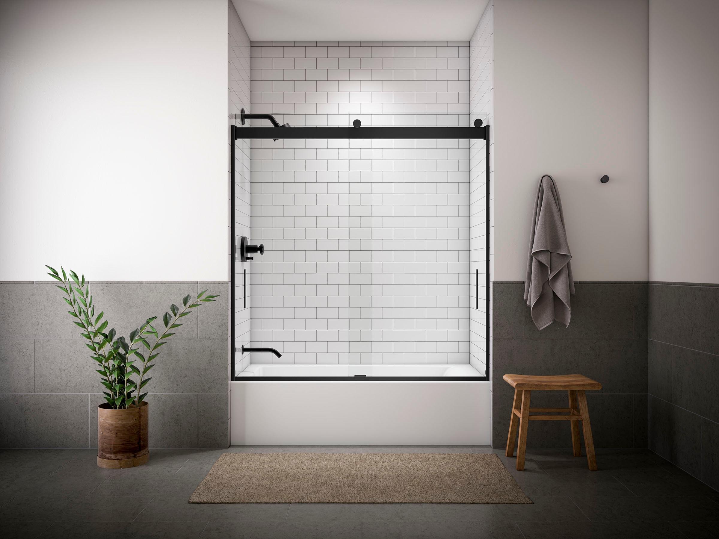 Levity 59.62" x 62" Bypass Bath Door with CleanCoat® Technology