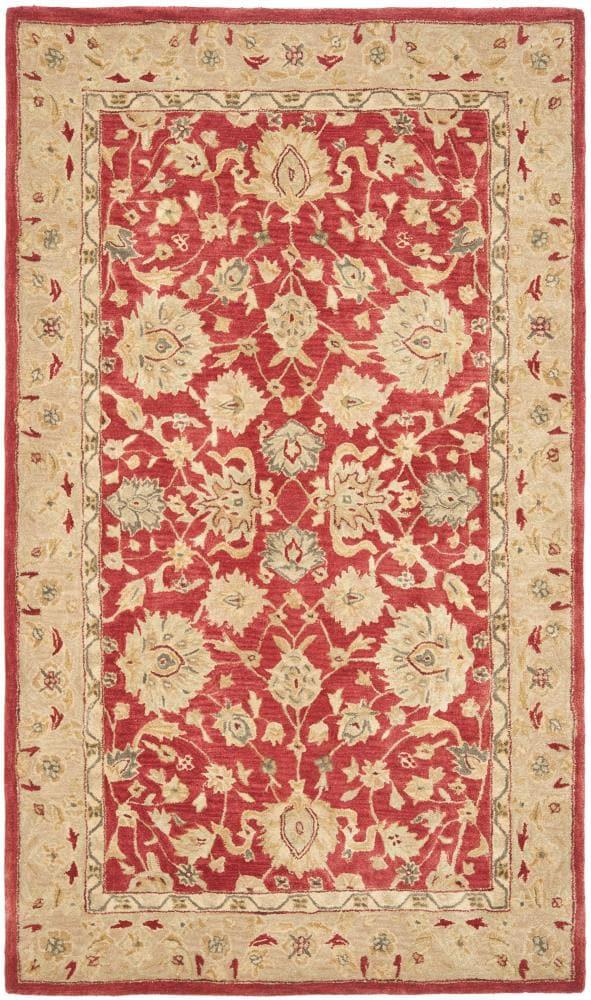 Anatolia AN522 Hand Tufted Indoor Area Rug - Red/Ivory - 5'x8' - Safavieh