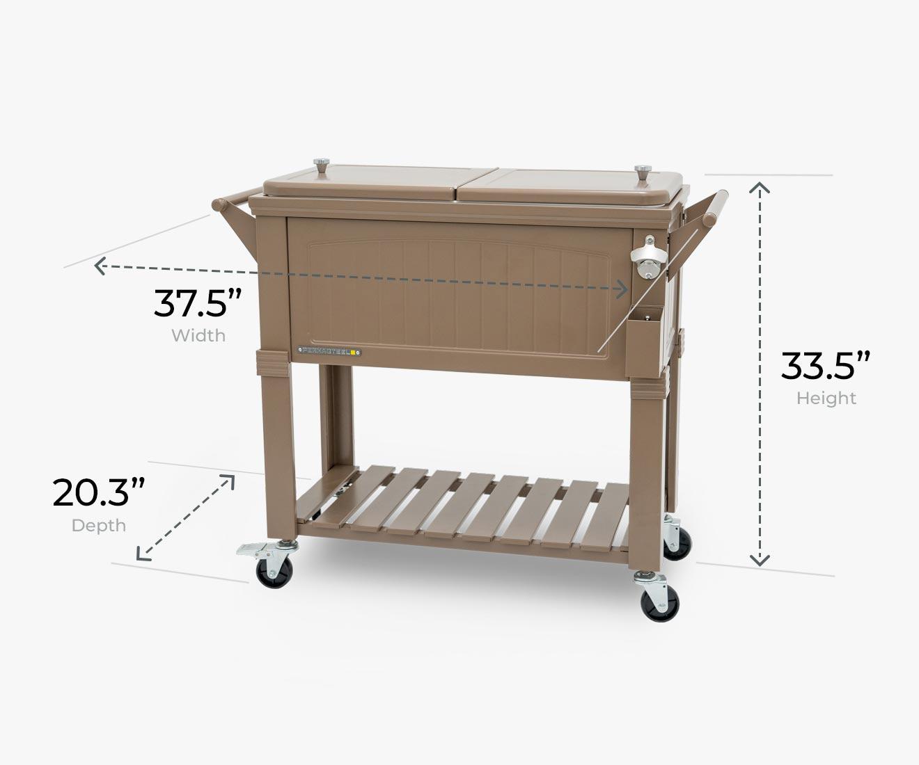 Permasteel 80 Qt. Furniture Style Rolling Patio Cooler