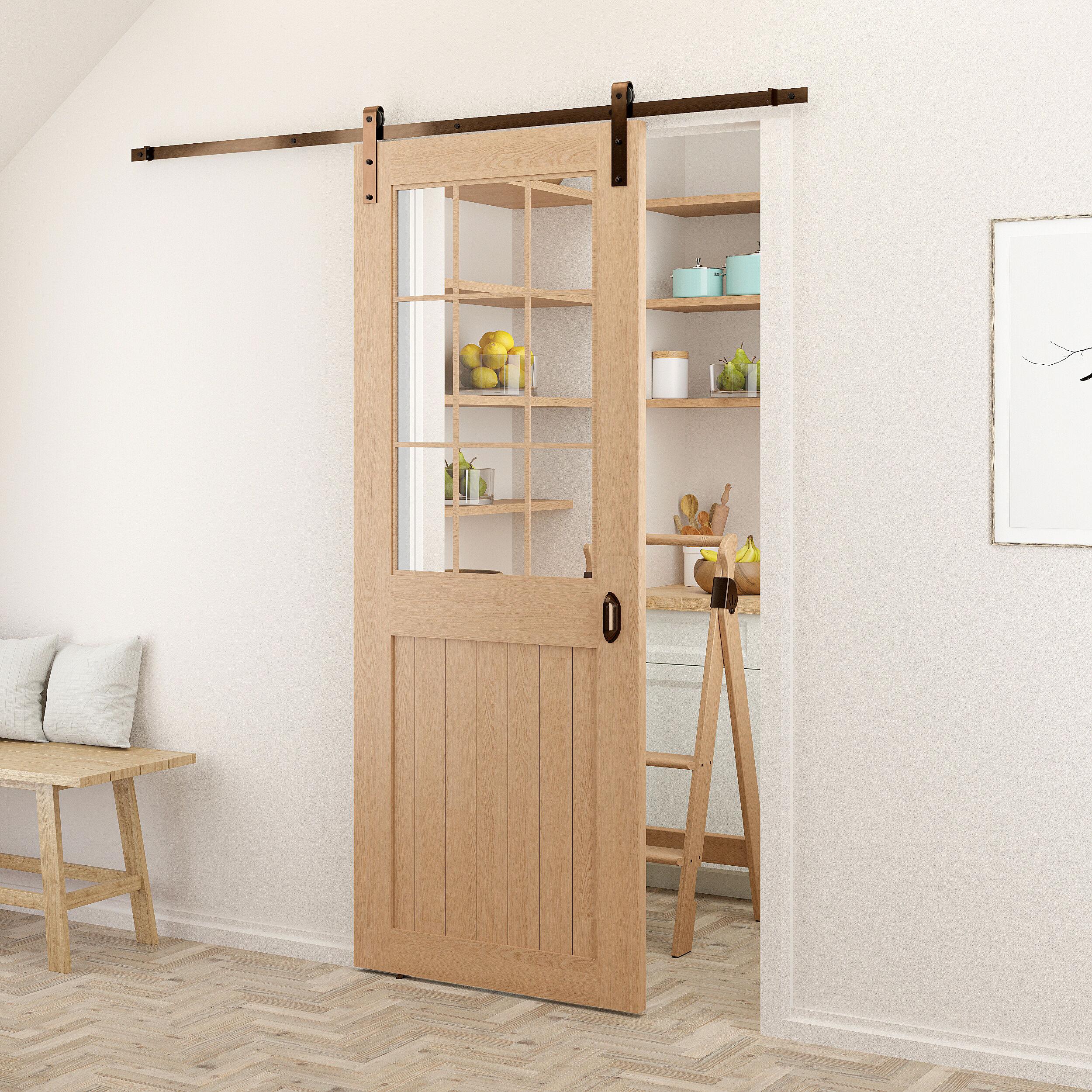 Quiet Glide Soft Close Standard Single Barn Door Hardware Kit (Door Not Included)