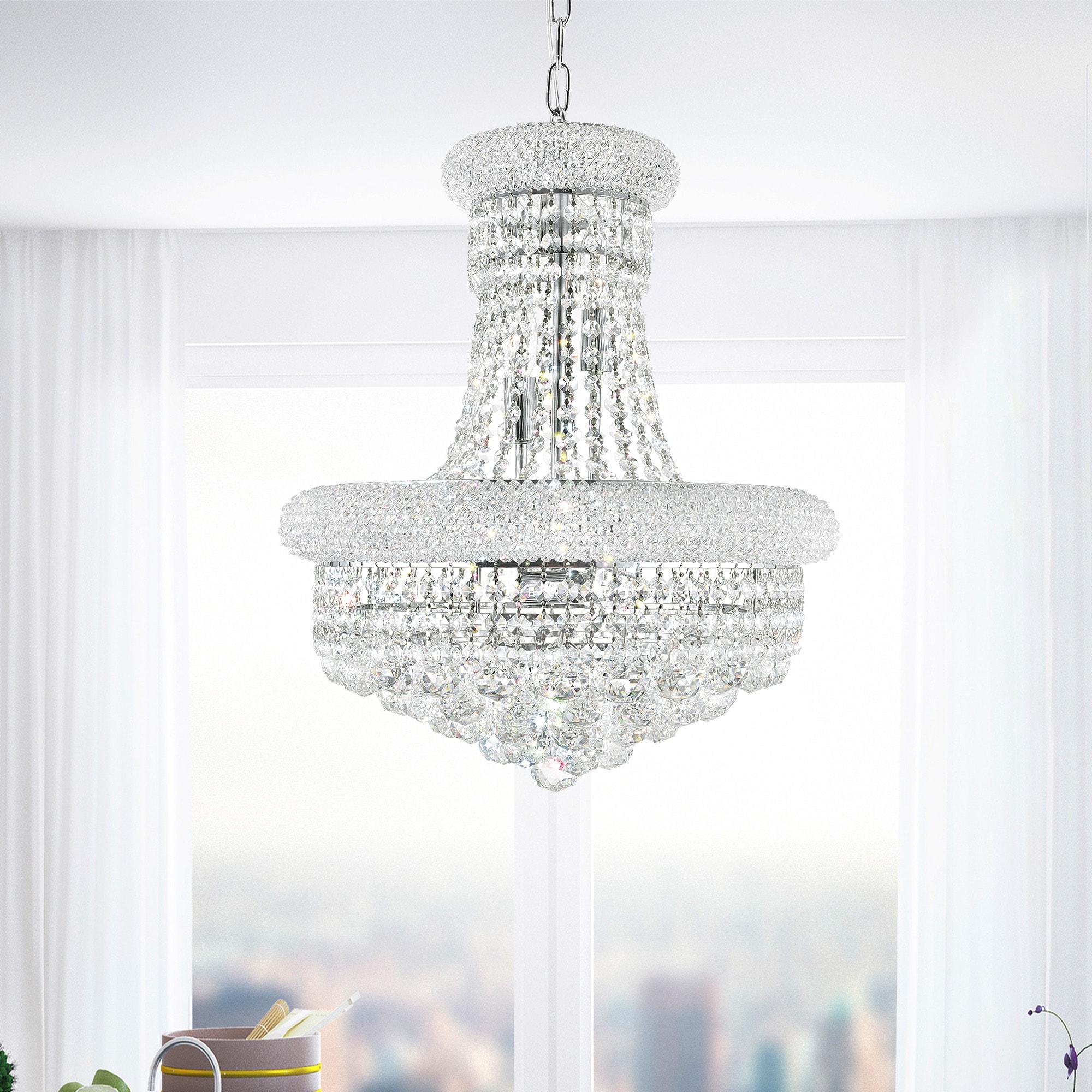 Empire 18" Chrome and Crystal 8-Light Chandelier