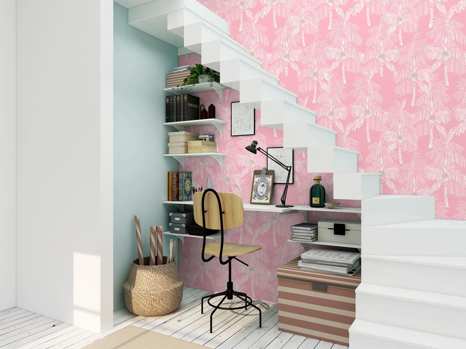 NextWall  Palm Beach Peel and Stick Wallpaper Flamingo