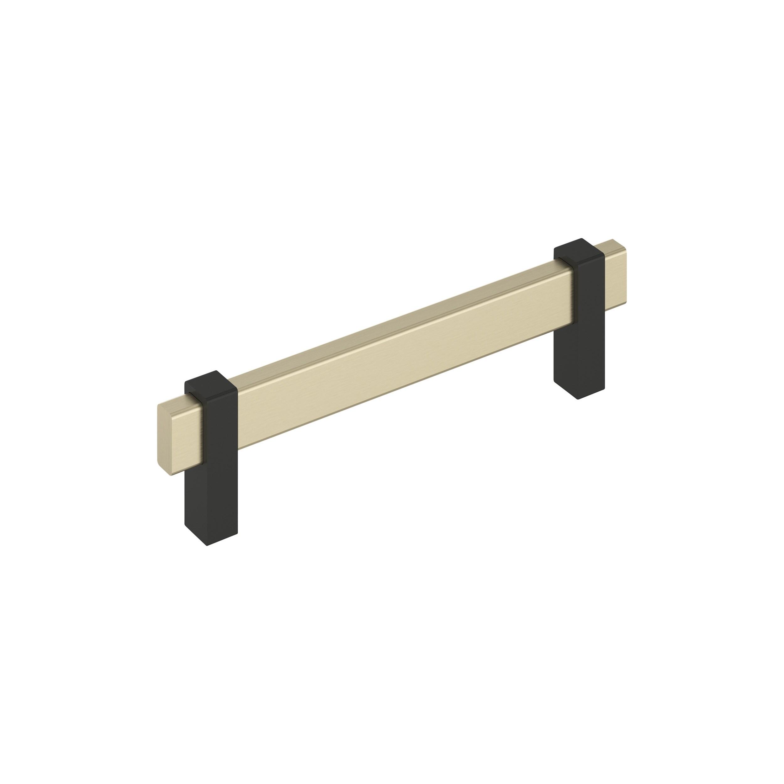 Amerock Mulino 5-1/16 inch (128mm) Center-to-Center Golden Champagne/Matte Black Cabinet Pull