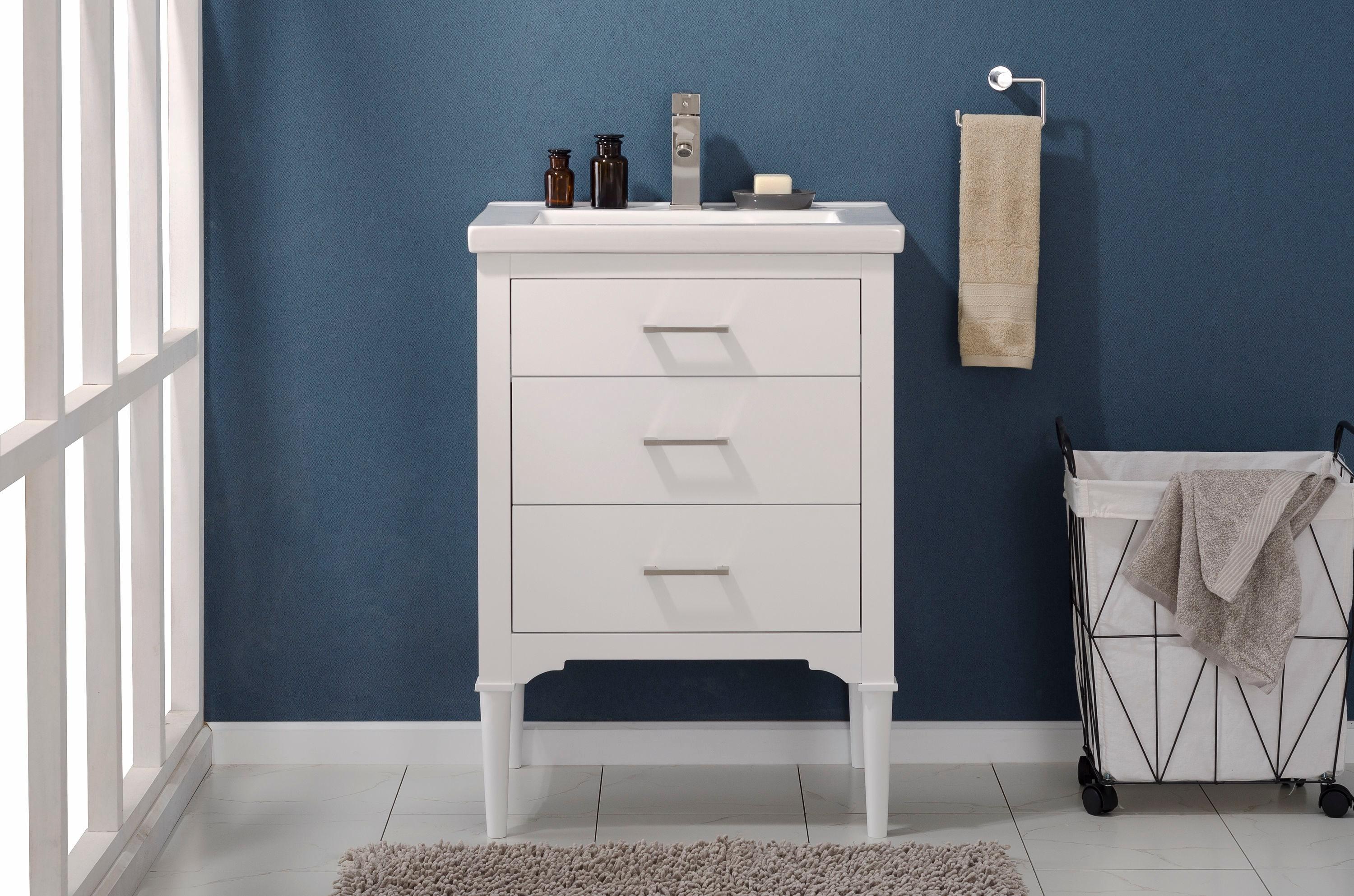 Design Element Mason 24" Single Sink Bathroom Vanity in White