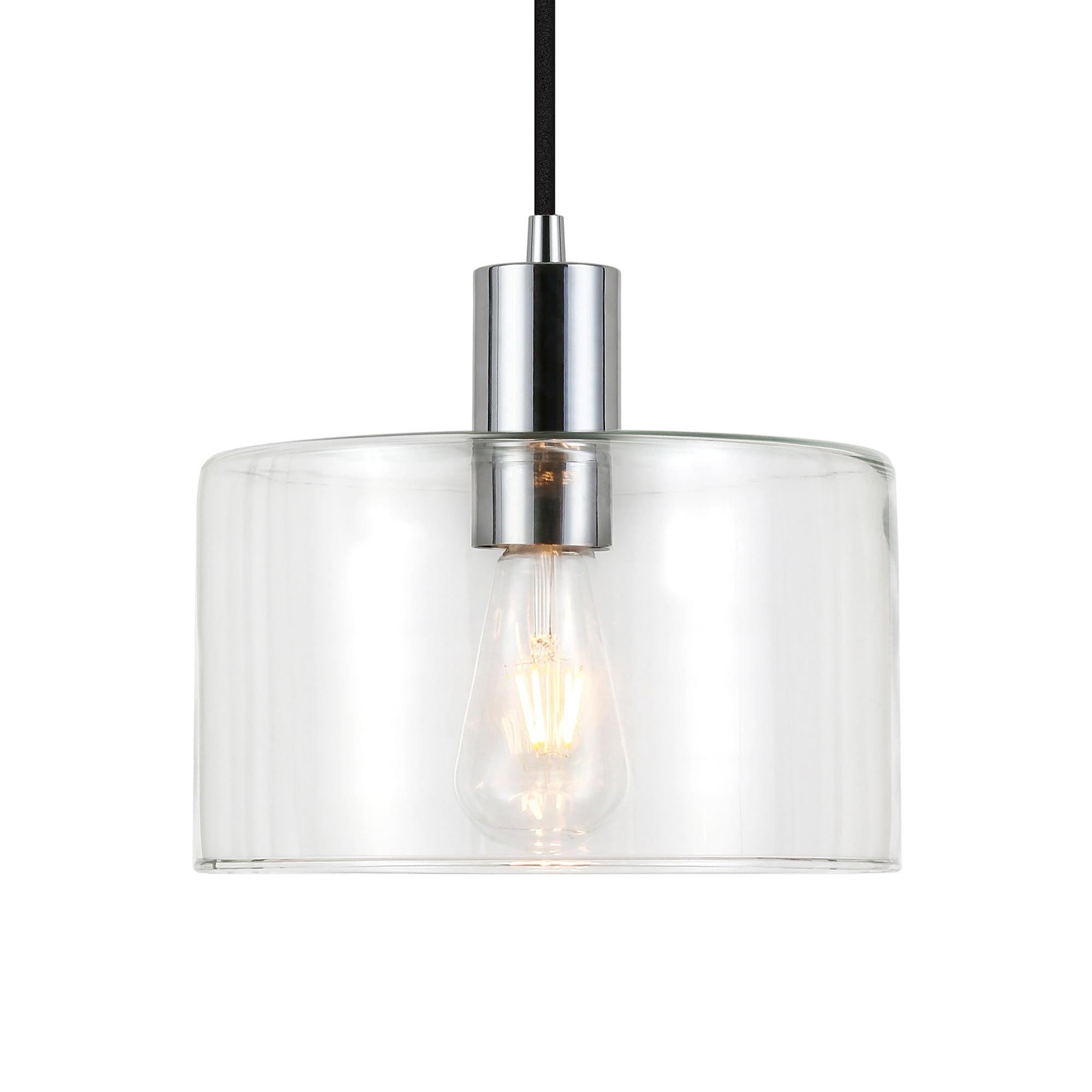 Evelyn&Zoe Industrial Clear Glass Pendant