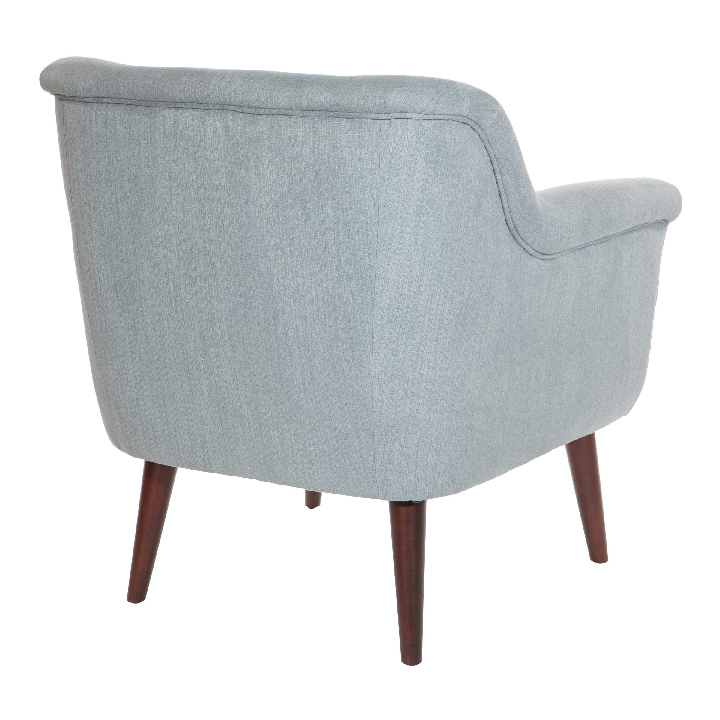 Dane Accent Chair in Charcoal Gray fabric with a Dark Coffee Finish Legs