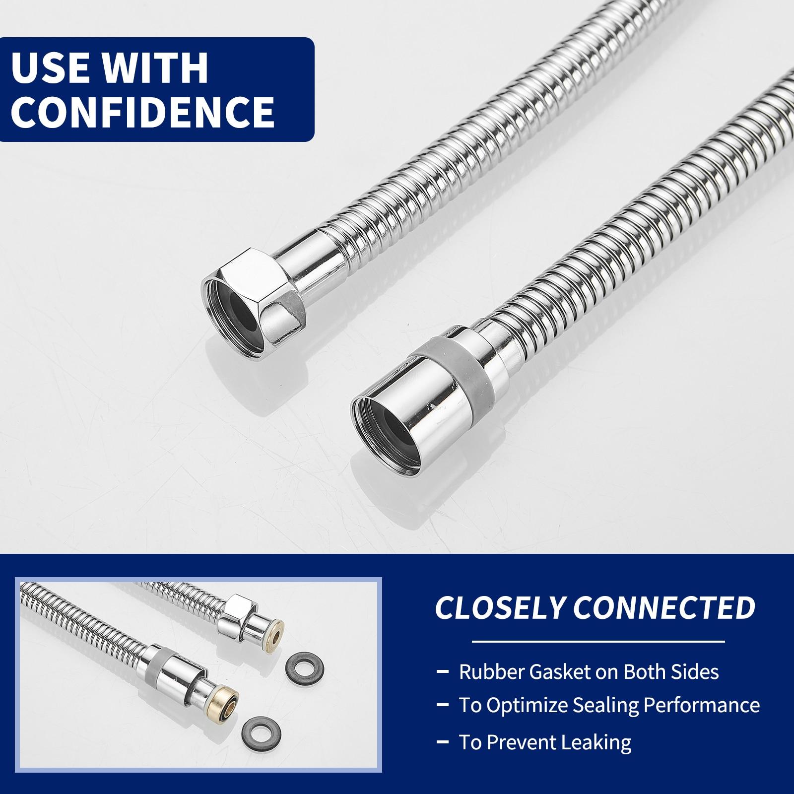 71 In. Modern Flexible Handheld Shower Hose Replacement For Bathing Toilet Cleaning Pet With Brass Fitting In Chrome