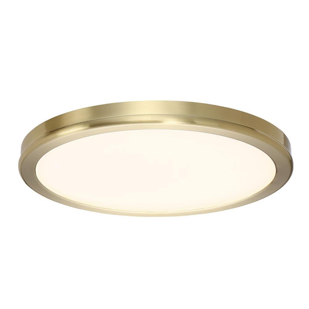 Sleek Modern Brass and Glass LED Flush Mount Light, Energy Star Rated