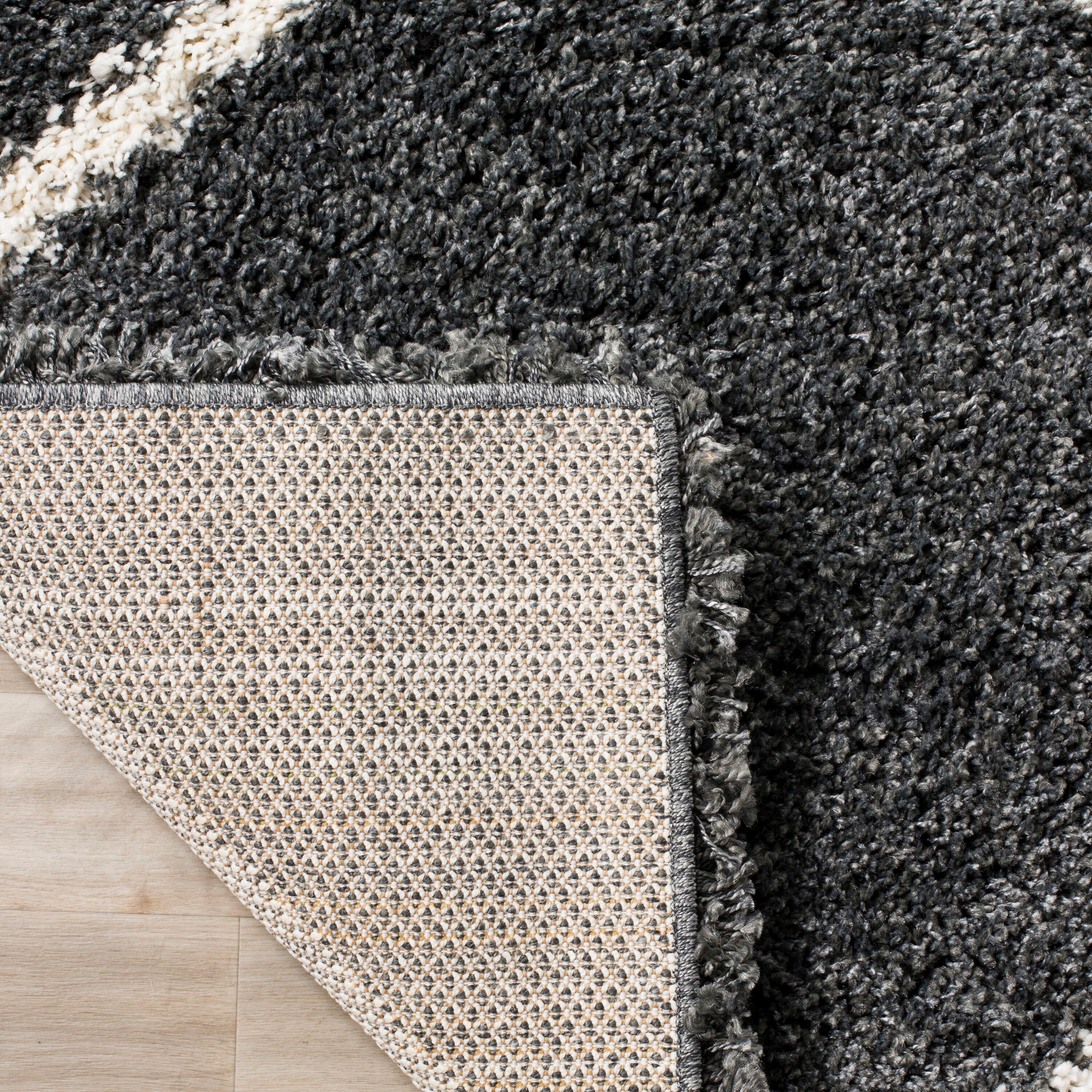 Hudson Shag SGH281 Power Loomed Indoor Area Rug - Dark Grey/Ivory - 8'x10' - Safavieh