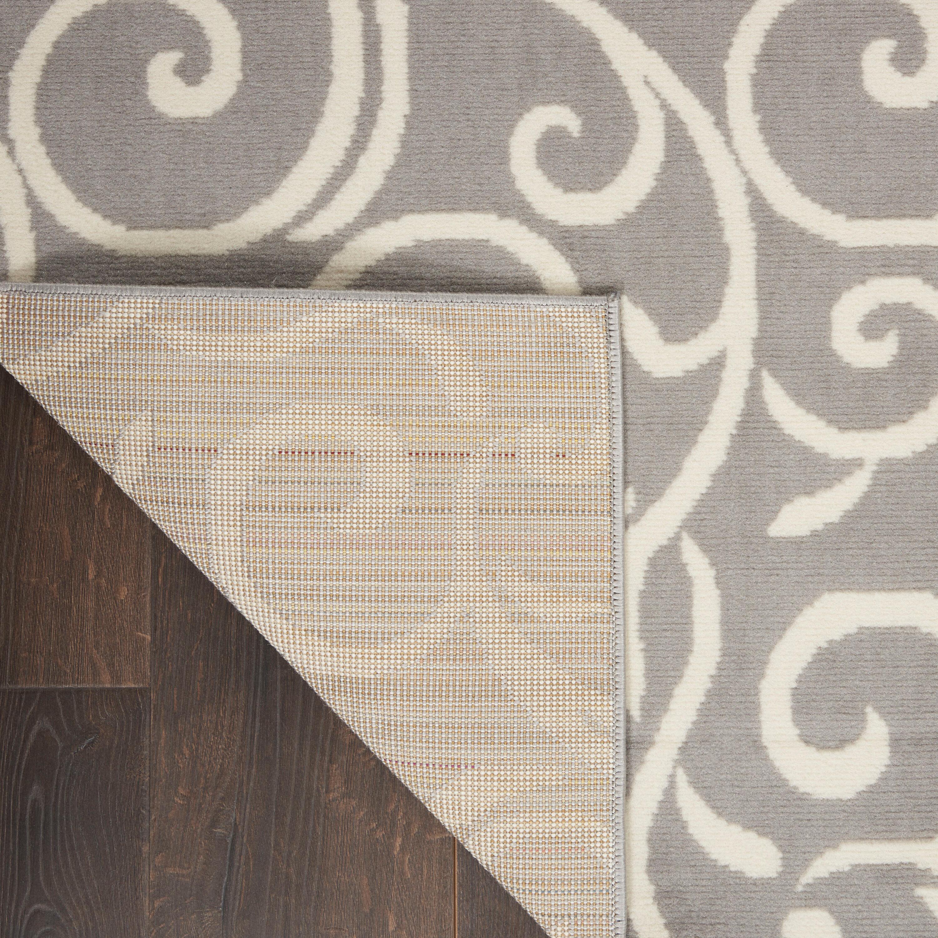 Nourison Grafix 6' x 9' Grey Area Rug Bohemian Contemporary Botanical by Nourison